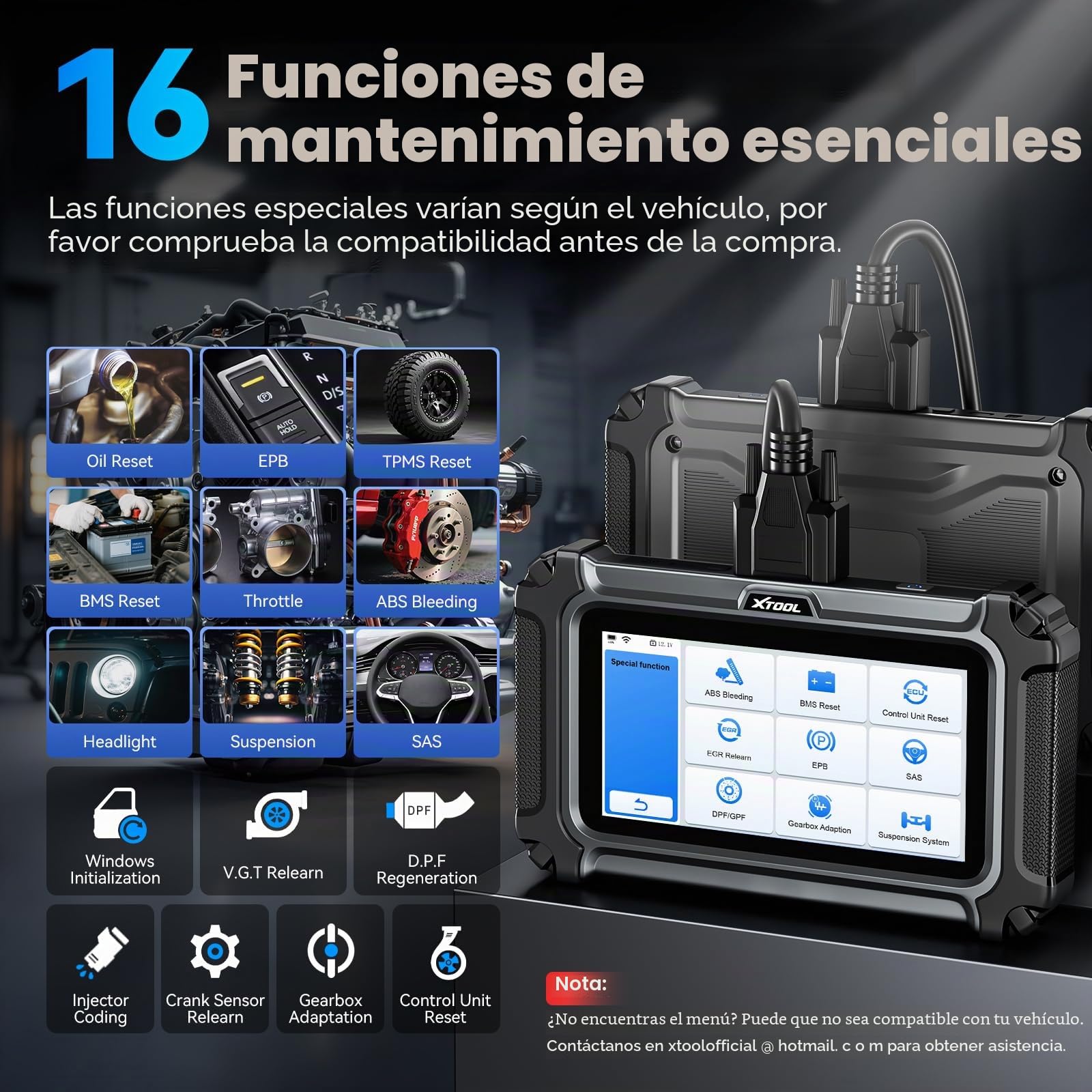 XTOOL D5S Escáner OBD2 Lector de Códigos 2025 para Coches y Camiones con 15 Funciones de Reinicio, Aprendizaje de Sensor de Arranque, FCA AutoAuth, CAN FD para GM, Herramienta de Transmisión ABS Motor