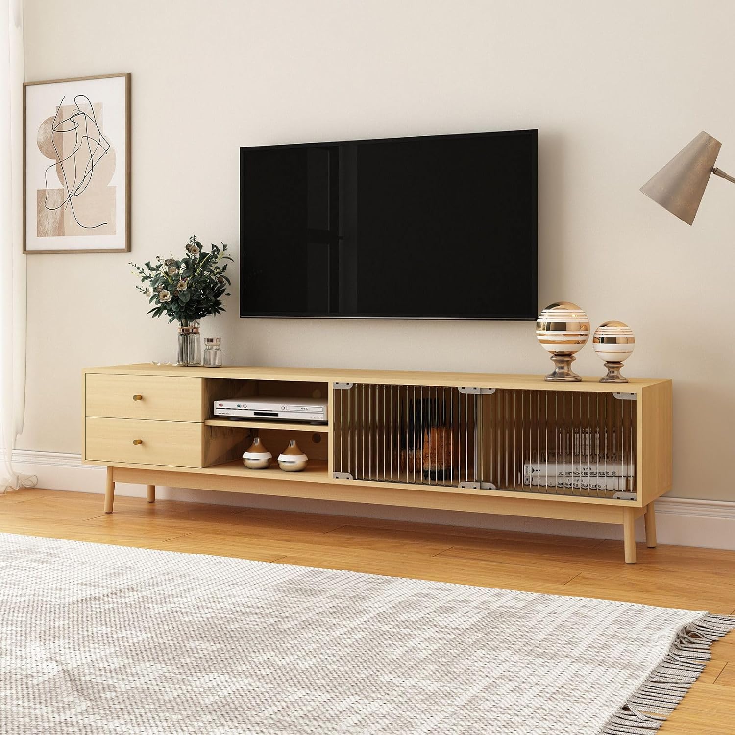Luxsuite TV Stand TV Unit Table Wooden Entertainment Center