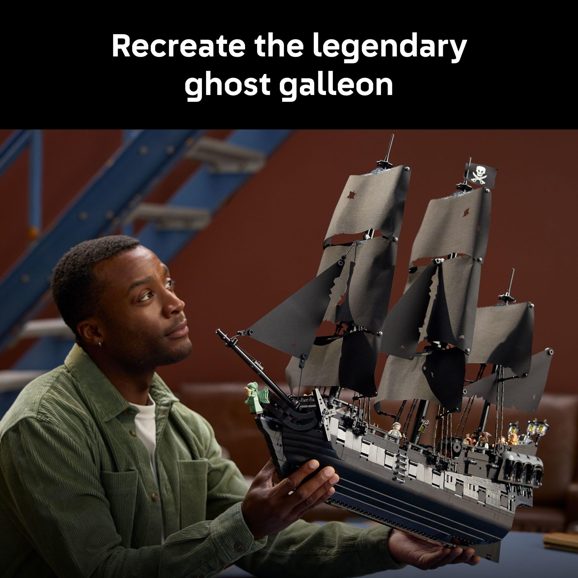 LEGO Icons Captain Jack Sparrow’s Pirate Ship Building Set for Adults, Ages 18+ - Room Decor for Office, Bedroom or Shelf - Collectible Black Pearl Ship for Pirates of The Carribean Fans - 10365