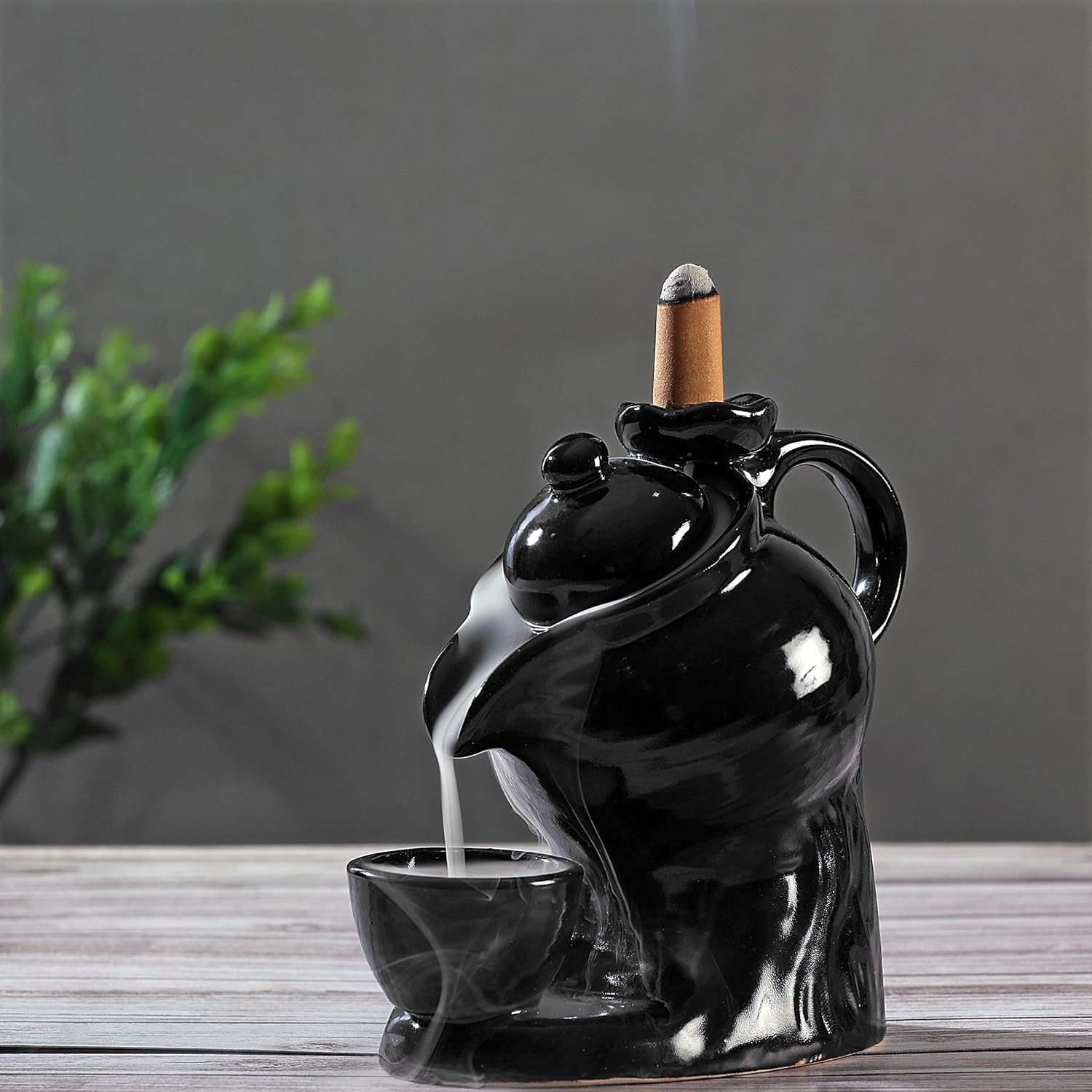 PROSPERRO LUMO Tea Kettle & Cup Backflow Smoke Fountain Incense Holder