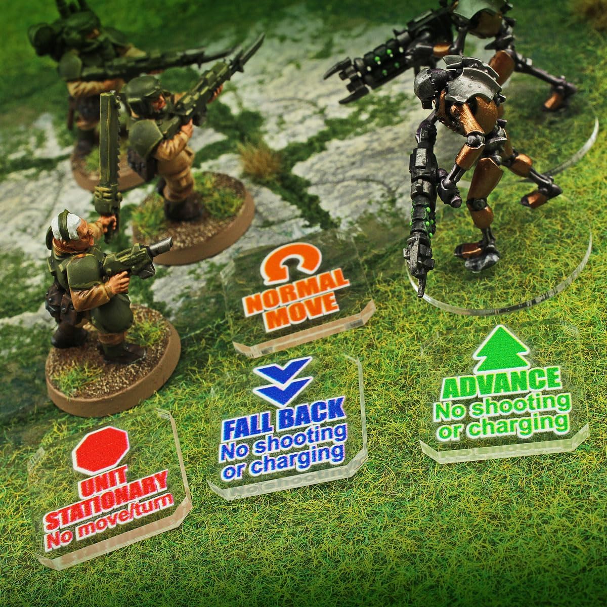 LITKO Upgrade Tokens | Compatible with Warhammer 10th Edition | Half-Strength | Battle Shocked | Wound | Movement | Modifier | WH40Kv10 (Movement Tokens)
