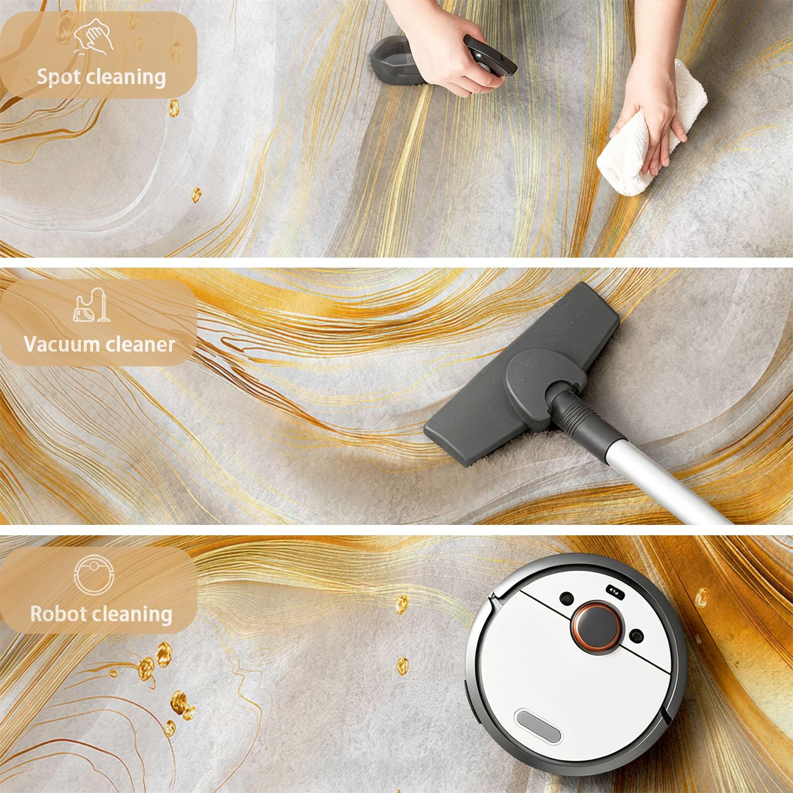 Générique Tapis 80 x 150 cm Poil Ras Ultra Doux, Moderne Abstrait Lavable en Machine et Antidérapant, Marbre Sable Mouvant Vague Tapis Chambre Interieur Couloir Entrée Cuisine