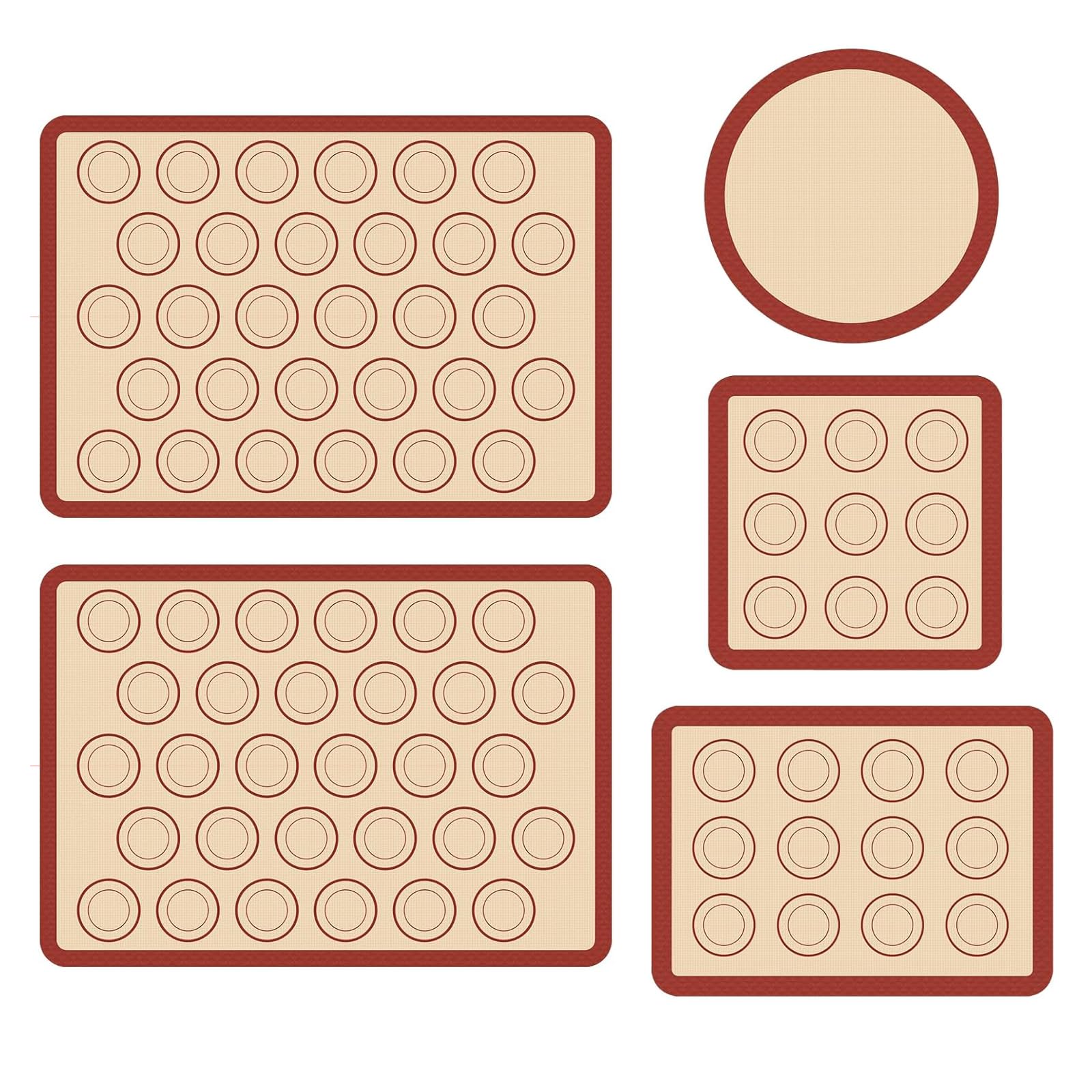 Alternative au papier sulfurisé lot de 5 tapis de cuisson silicone antiadhésif
