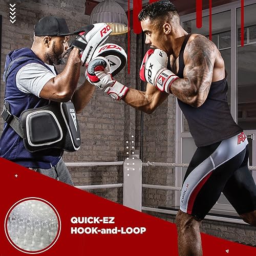 Miniatura 10 de RDX Guantes de boxeo EGO, Sparring Muay Thai Kickboxing MMA Heavy Training Mits, Maya Hide Leather Ventilado, soporte largo, almohadillas de