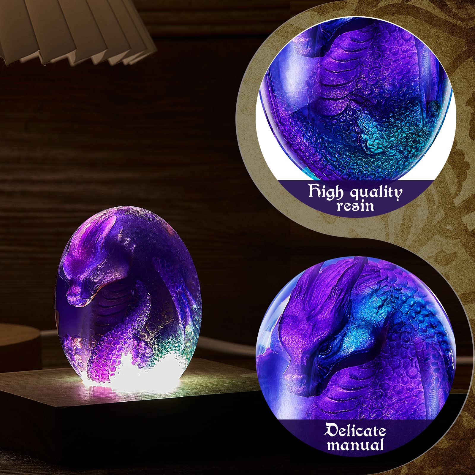 ACOCOFE Drachenei Aus Harz – Handgefertigte Skulptur Mit Lava-Optik, Geschenk Für Sammler & Fantasy-Fans