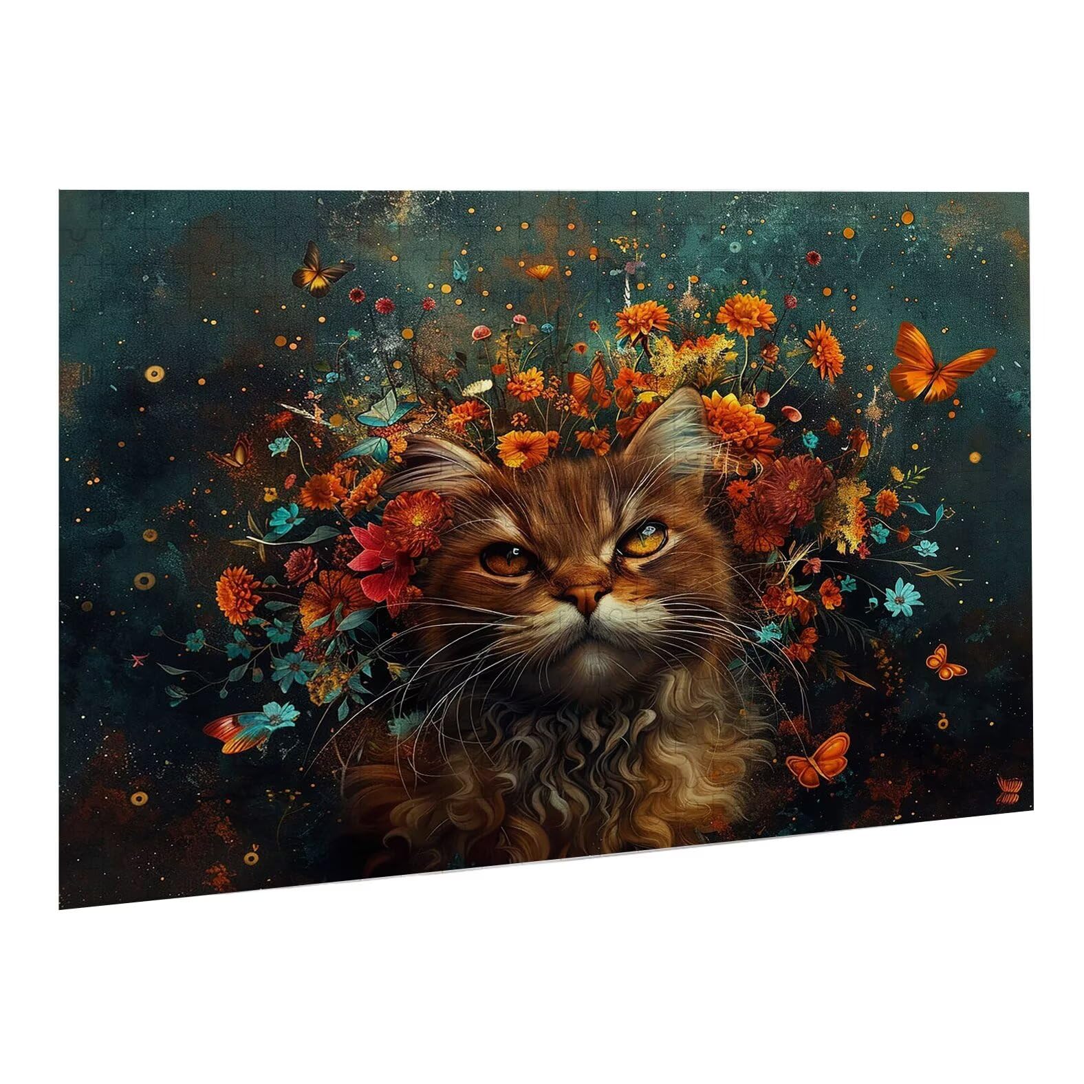 Puzzle dla dorosłych, 5000 sztuk, trudne drewniane puzzle, gra, gra logiczna, gra ręczna, dekoracja rodzinna, kreatywna rozrywka, prezent 105 x 156 cm kot kwiaty 2 K0F-864