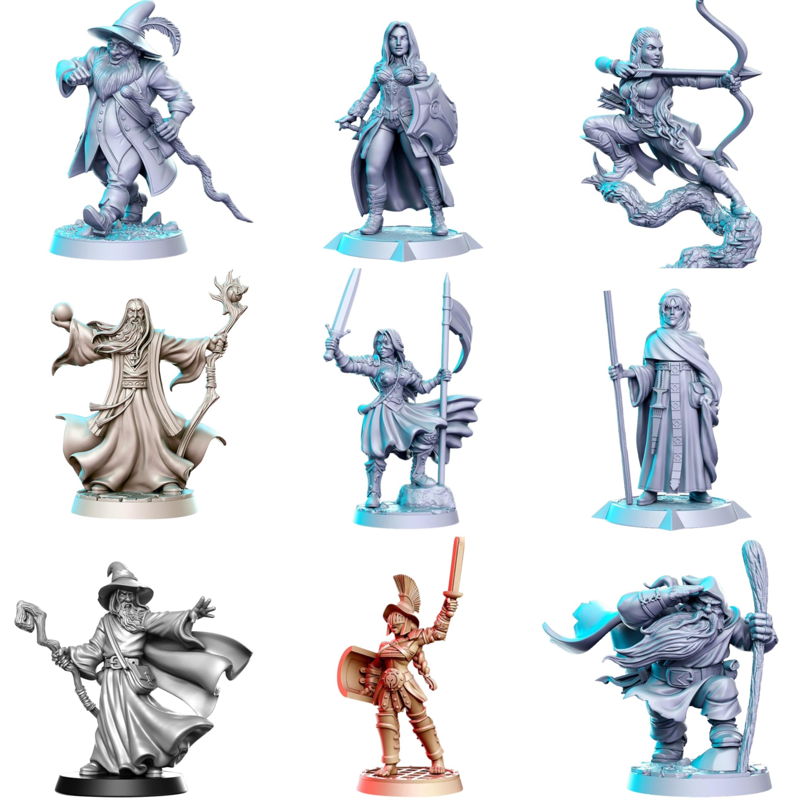 Ultimate 40-Piece Miniature Set - 40 Unique Fantasy Models for DND & Tabletop RPGs - Unpainted Resin Miniatures for Dungeon Masters & Painters - Premium 32mm Scale Figures - Image 5
