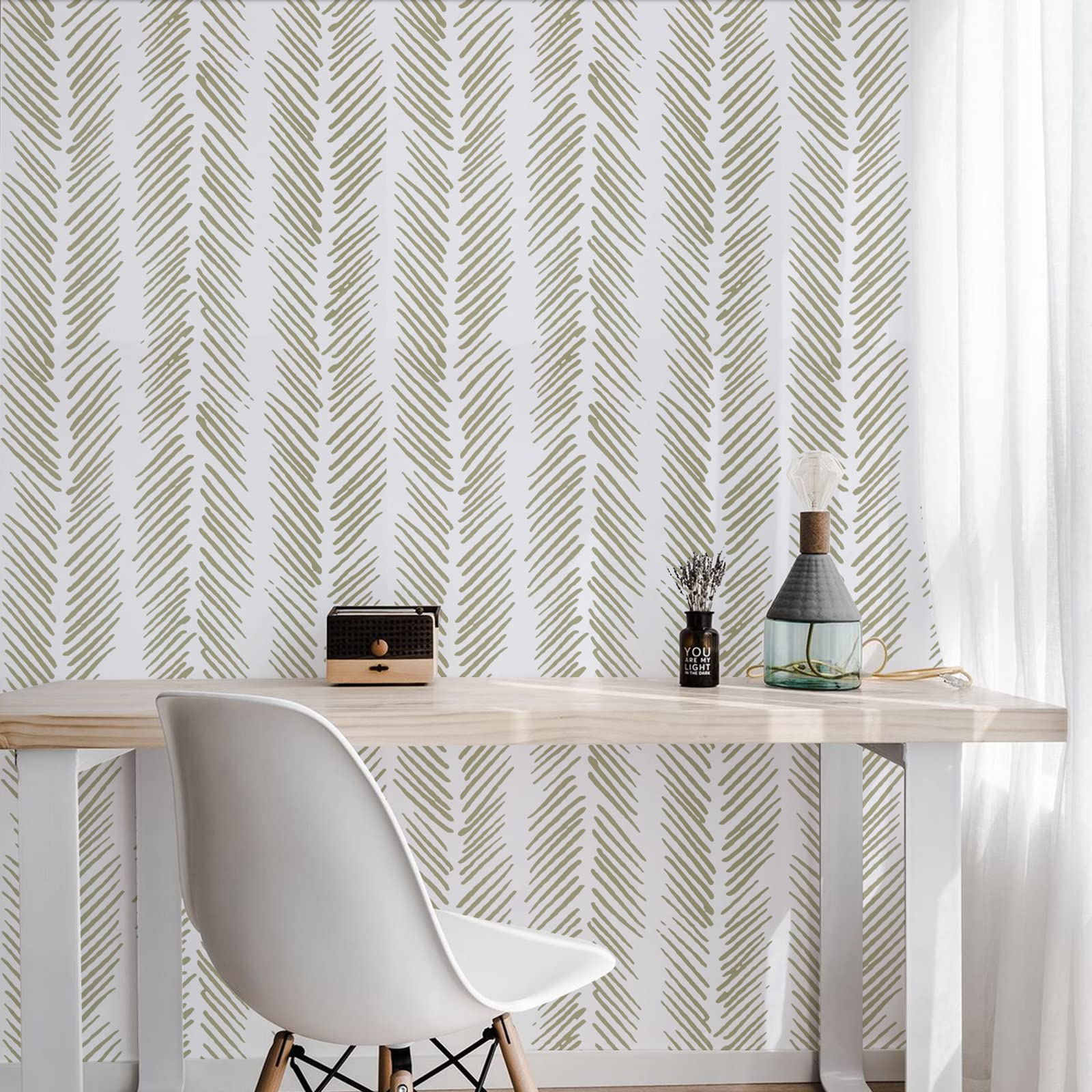 Brown White Peel and Stick Wallpaper