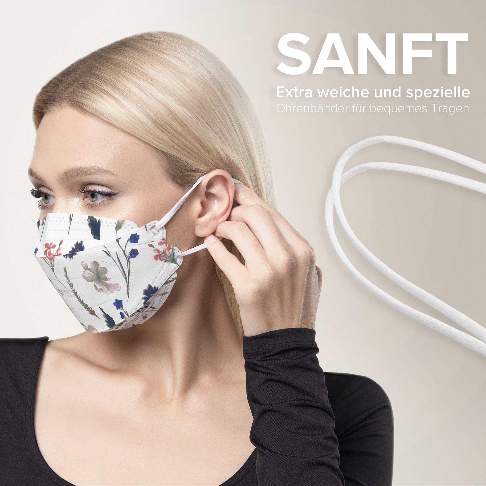 HARD Mask Masque respiratoire FFP2 | Fabriqué en Allemagne | Respirateur | taille standard | Filtration 99,5% | ÖKO-TEX | emballage scellé individuellement - Dark Rainbow - 100 pièces