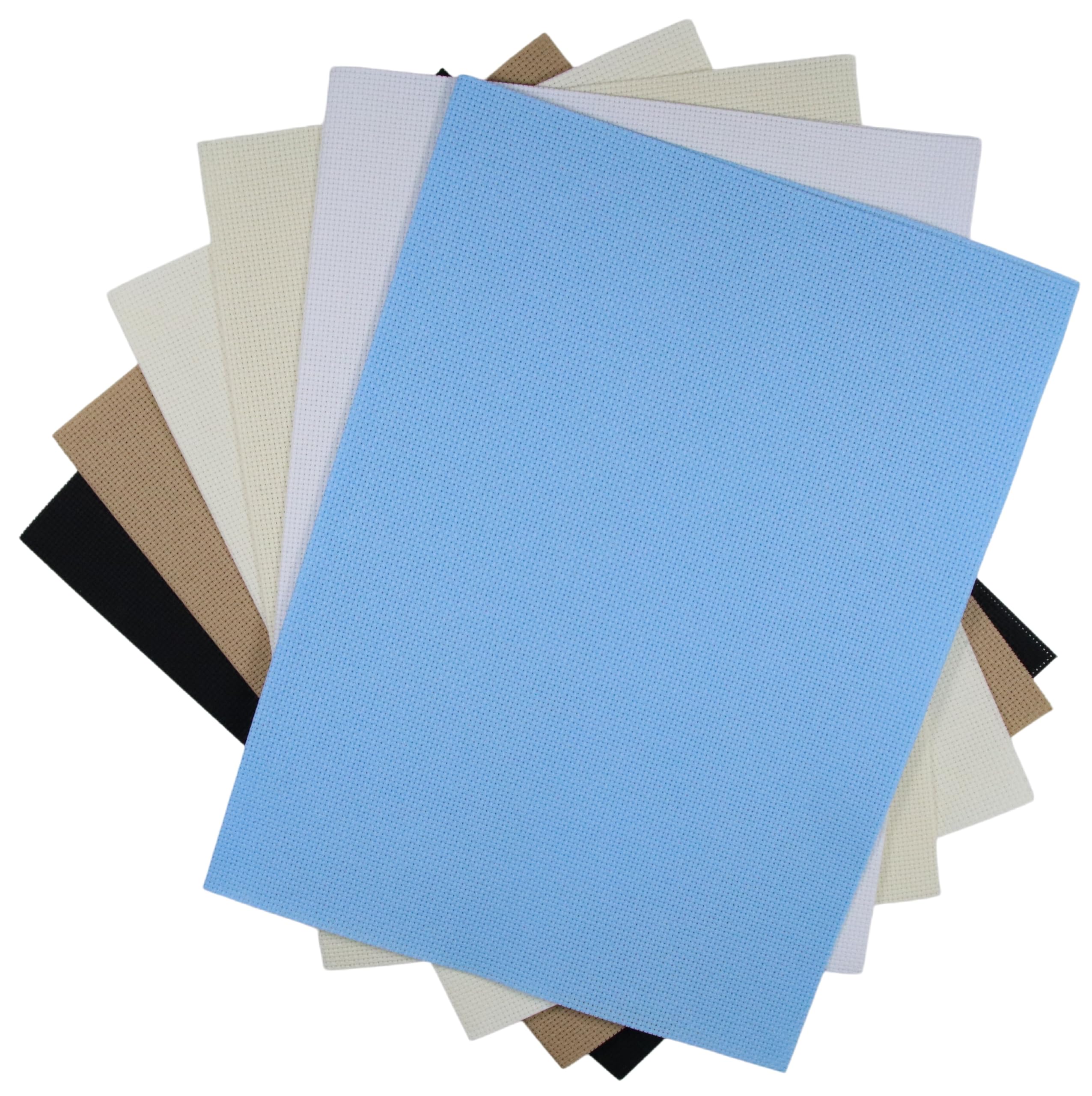 KCS 6 pc of 12" x 18" (30cmx45cm) 14 Count Cotton Aida Cloth Cross Stitch Fabric (14CT-A)
