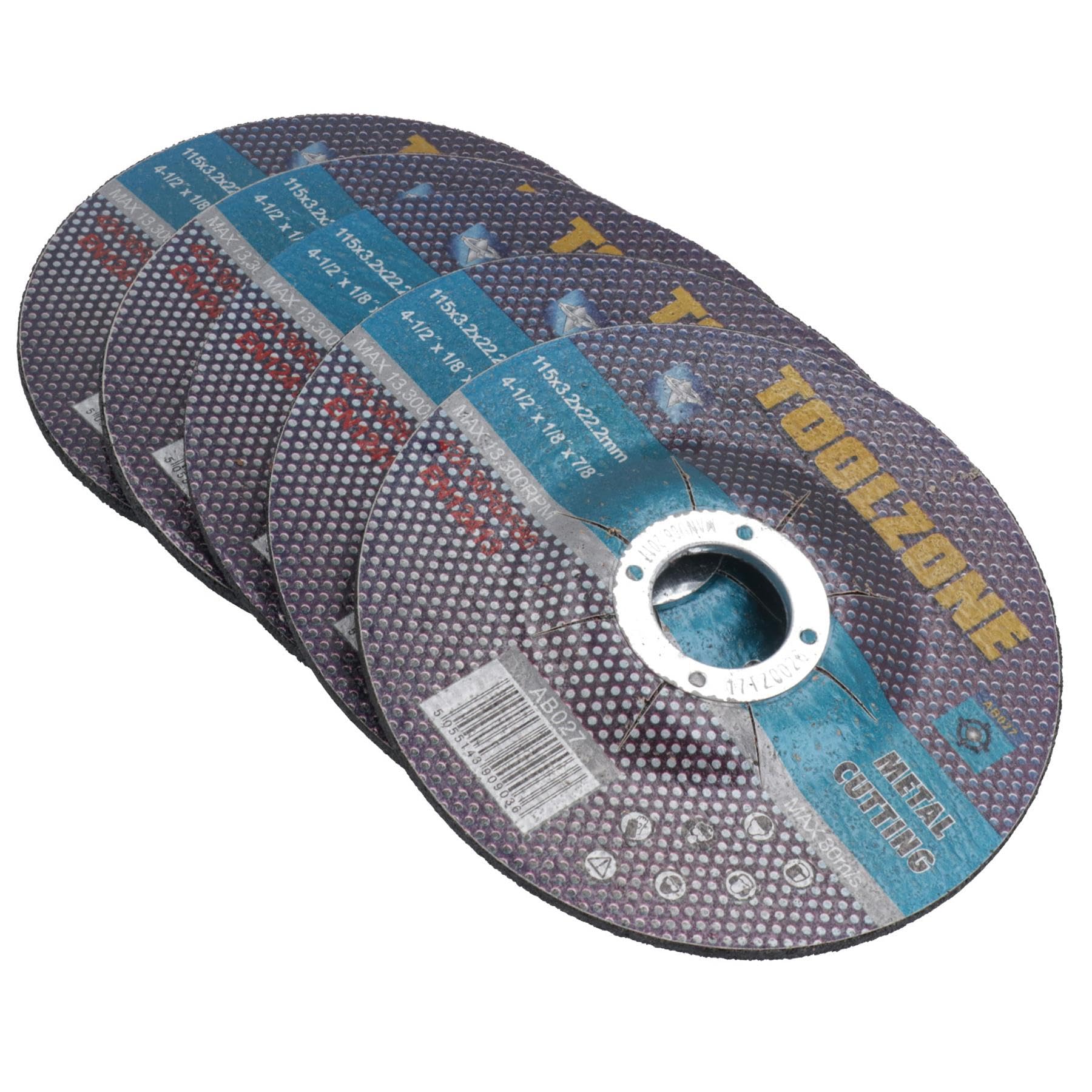 Lot de 100 disques de meulage d'angle pour acier 115 mm
