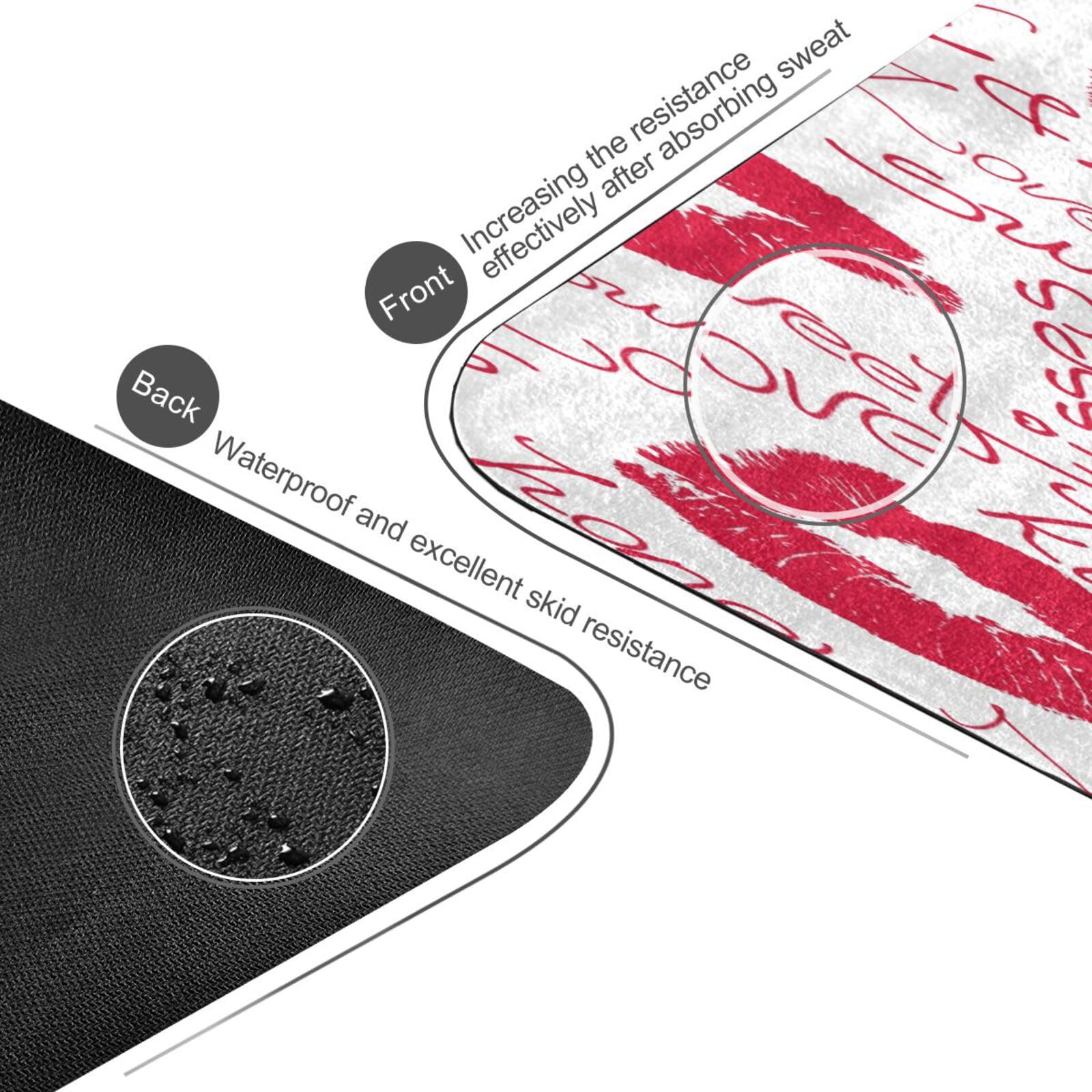pnyoin Classical Red Lips and Words Yoga Mat for Women Men 71