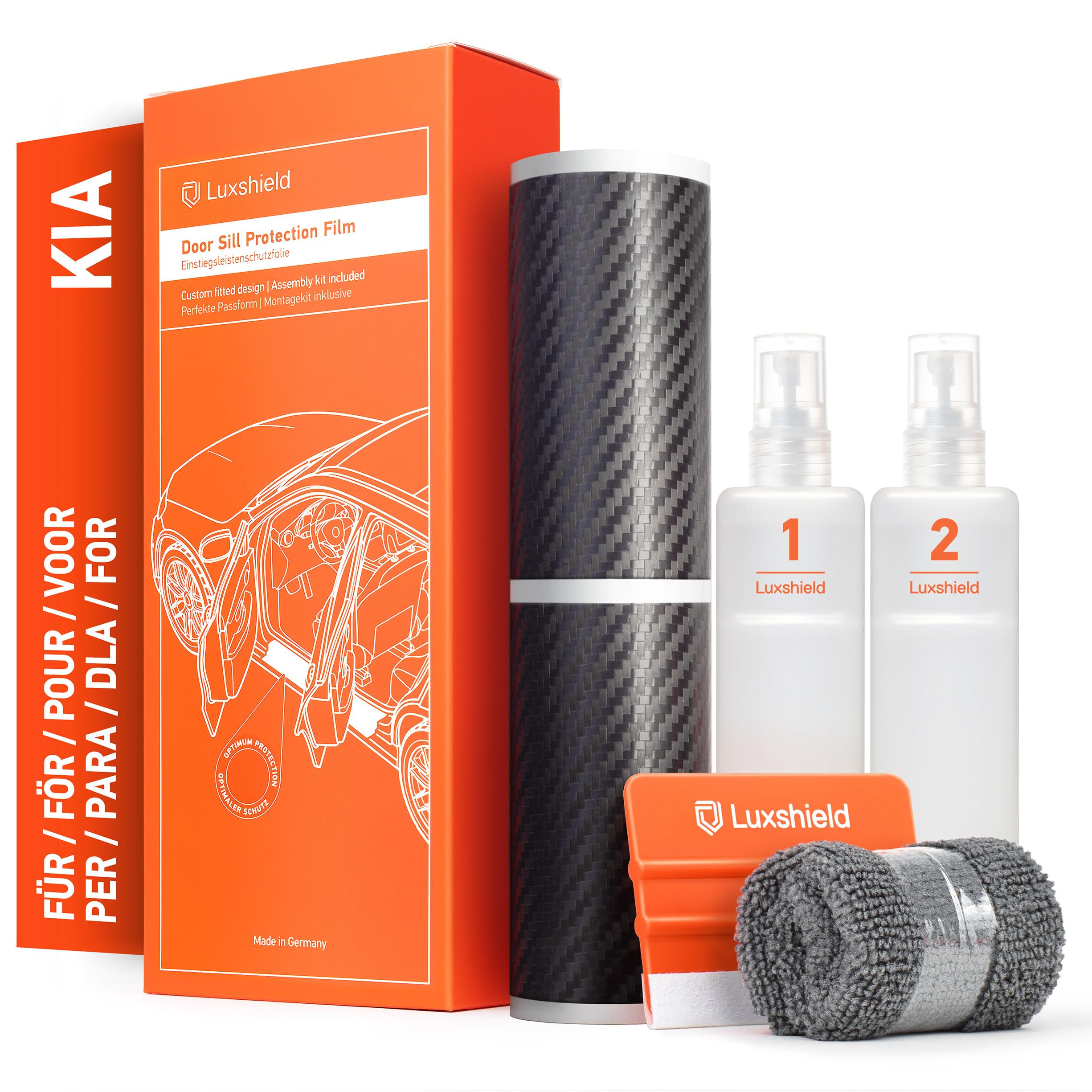 uProtect Battitacco Auto Antigraffio Pellicola per Kia Sportage 5 (V) NQ5 I 2021-2025 - Protezione Accessori Tuning Portiera - Filo A Carbone
