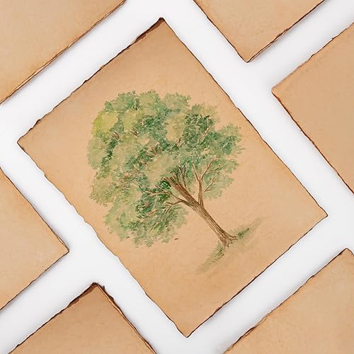 Miniatura 8 de WANDERINGS Tarjetas en blanco con borde antiguo hecho a mano, 4 x 6 pulgadas, paquete de 50 tarjetas multimedia mixtas para anuncios, invitaciones y