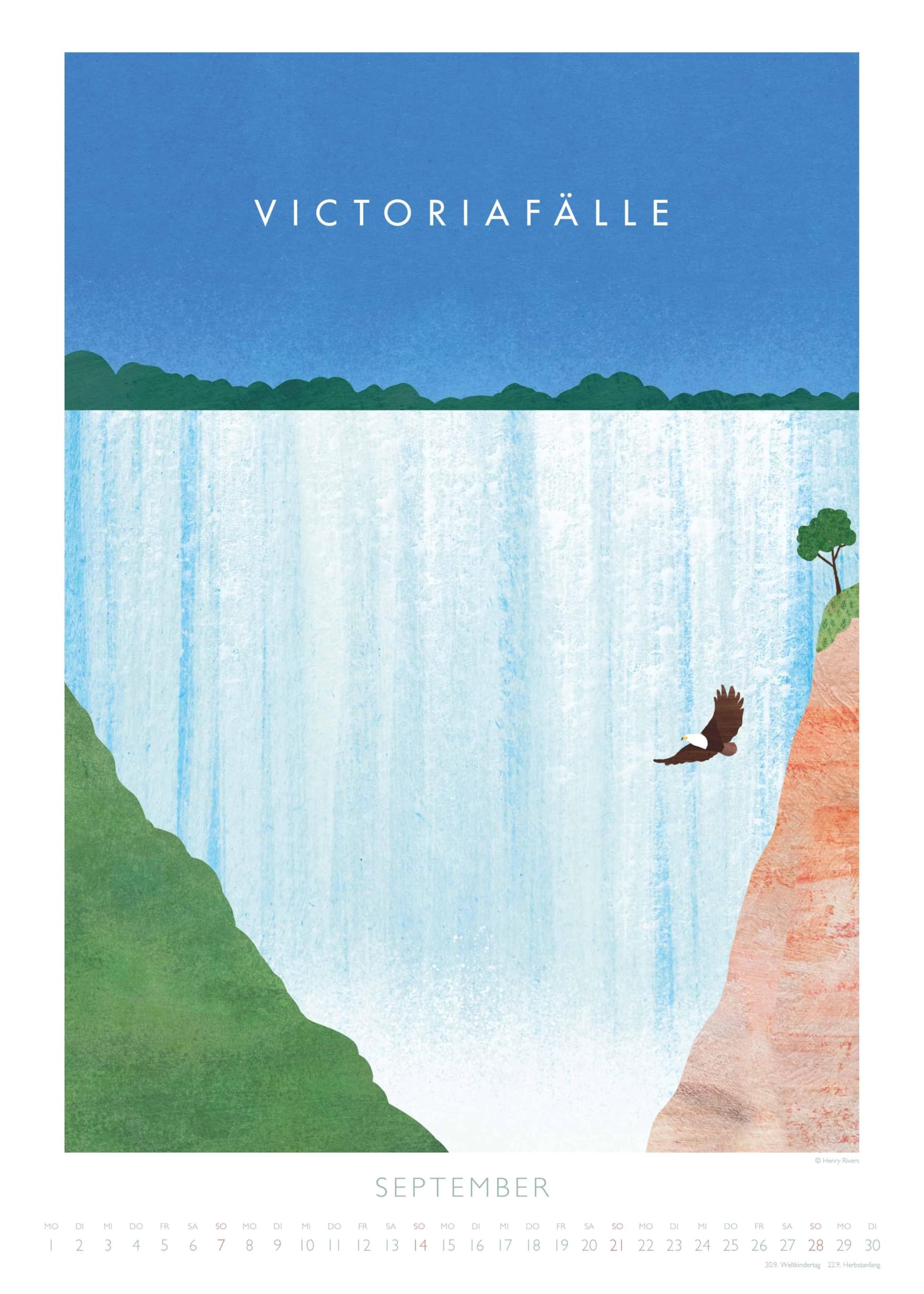 DUMONT - Rivers: Travelposter 2026 – Wandkalender im Posterformat 50 x 70 cm mit Art-Deco-Reiseplakaten von Henry Rivers