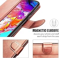 Vista 5 de QLTYPRI Funda para iPhone SE 2022 5G/SE 2020/8/7, Funda de cuero PU de primera calidad con ranuras para tarjetas, cierre magnético a prueba de Oro
