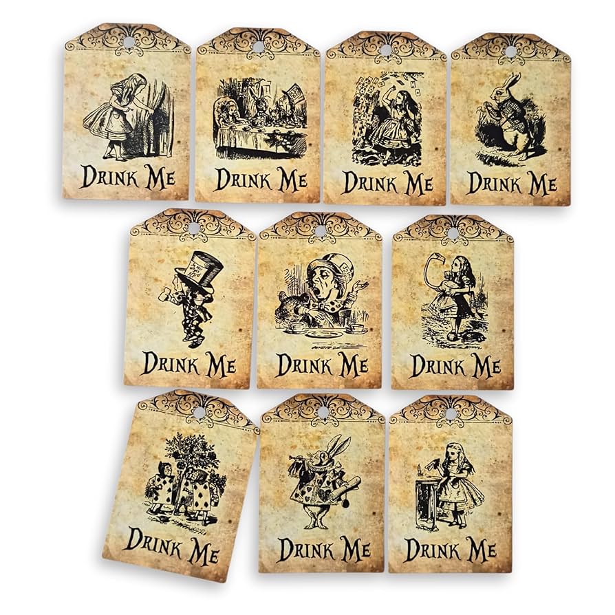 amazon-com-handra-50pcs-alice-in-wonderland-vintage-10-character-gift-tags-drink-me-tags-open-me-take-me-eat-me-mad-hatter-tea-party-drink-me-health-household for Drink Me Labels Free Printable Amazon.com: HANDRA 50pcs Alice in Wonderland Vintage 10 Character Gift Tags, Drink Me Tags, Open Me, Take Me, Eat Me, Mad Hatter Tea Party (Drink Me) : Health & Household for Drink Me Labels Free Printable