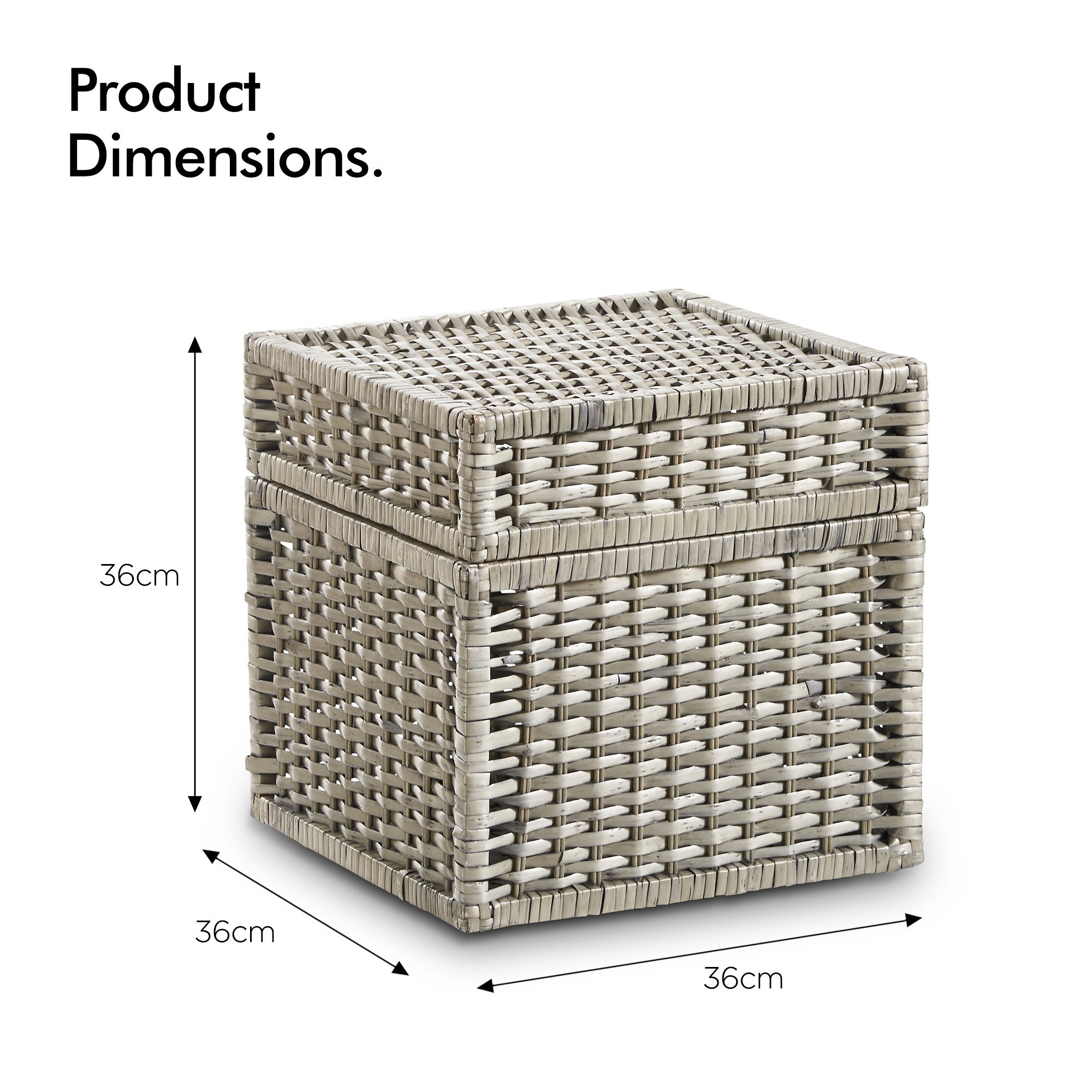 VonHaus Wicker Storage Baskets Extra Large Set of 3 Hand Woven