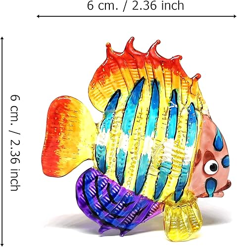Miniatura 2 de ZOOCRAFT Figura de cristal tropical de peces marinos, arte soplado a mano, decoración de acuario en miniatura coleccionable