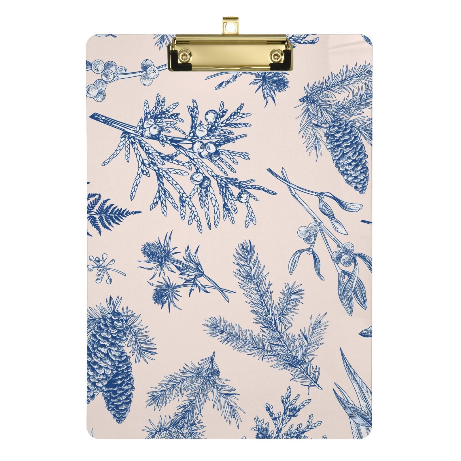 Christmas Coniferous Plants Ferns and Berries Service Tech Clipboard Hard Board Personalized Clipboard