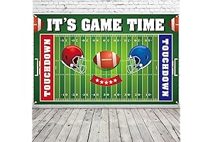 Football Field Backdrop - Game Time Football Banner Touchdown Photography Background