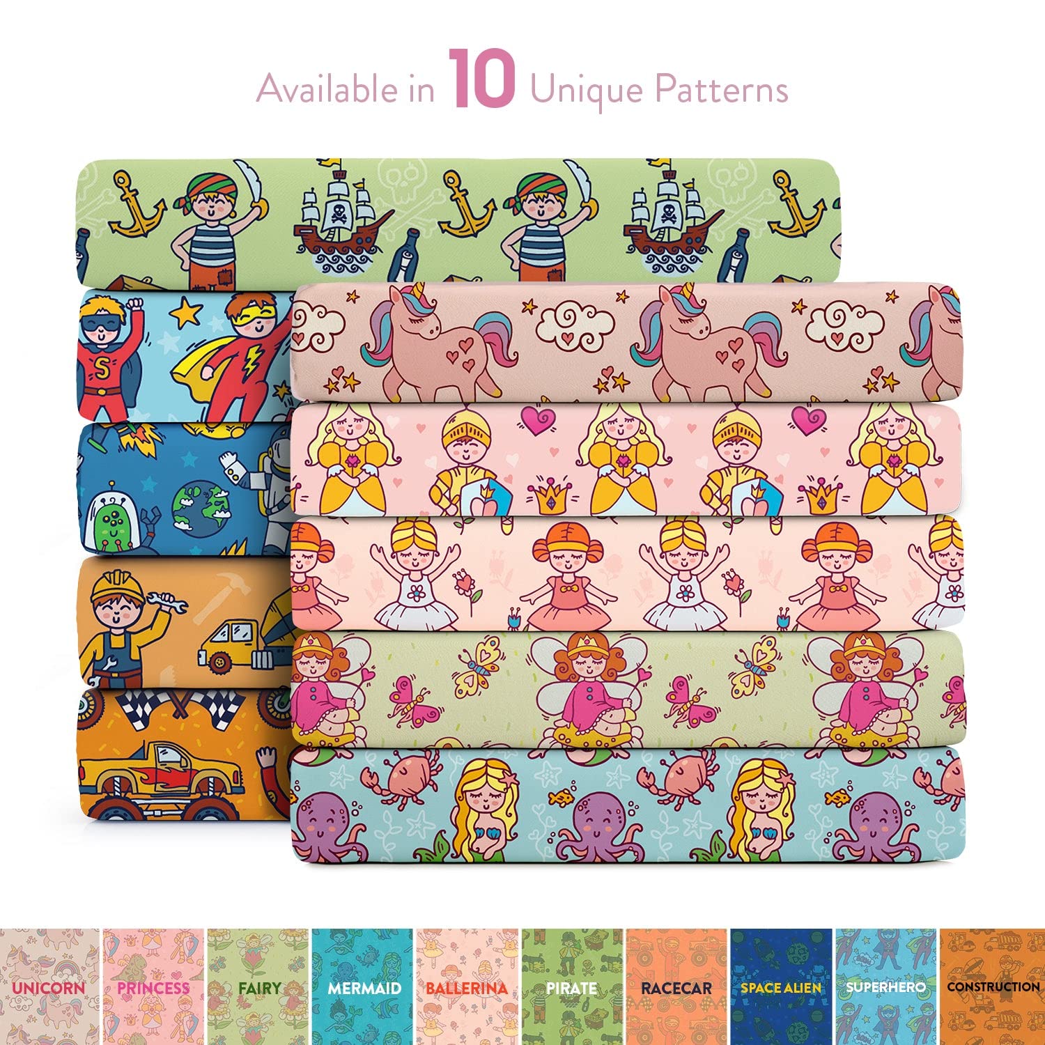 TAFTS Sábana de bambú para cuna ajustada, para niñas y niños y unisex, 100% bambú orgánico para colchón estándar de cuna y niño, súper suave, fresco, elástico de 360, (princesa de 28 x 52 pulgadas)