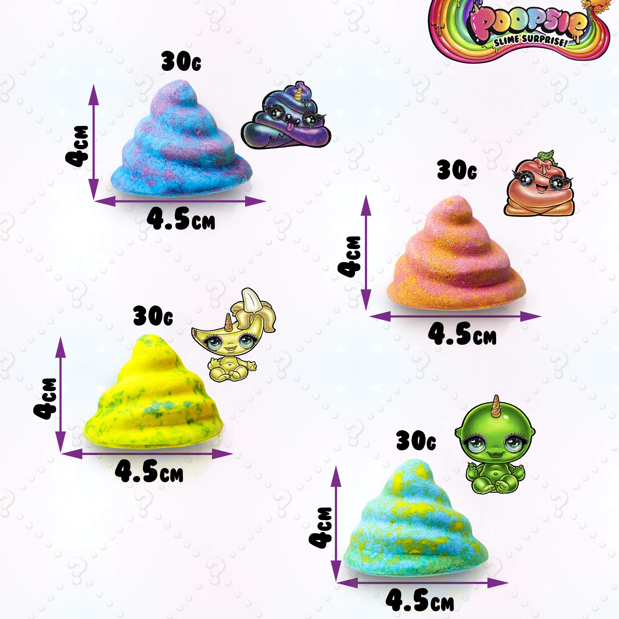 Poopsie Slime Surprise Bag of 10 Funny Unicorn Poop Bath Bombs for Kids