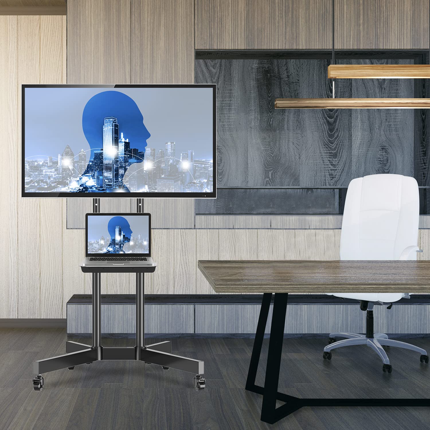 Mobile TV Stand with Wheels for 3275 inch LCD LED 4K Flat Screens with