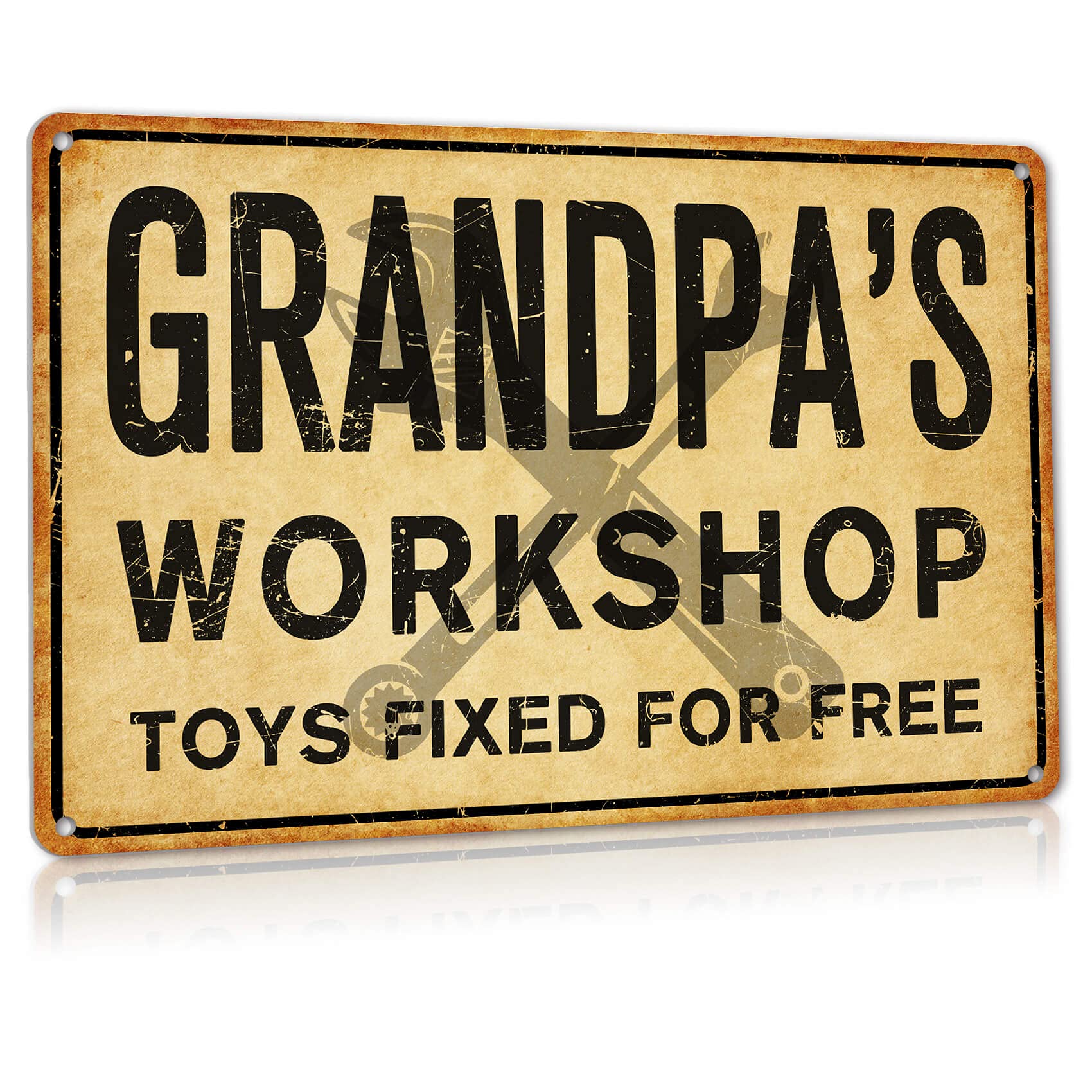 Grandpa's Workshop Garage Tin Sign, 12x8 Inch Dad Gift