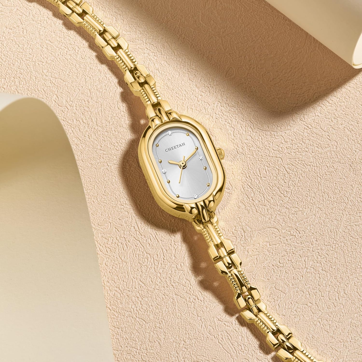 CHEETAH Women's Gold Dainty Bangle Watch Small Vintage Bracelet, Easy Read Numeral Dial Waterproof - Image 2