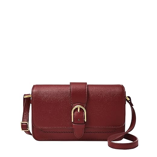 Fossil Women's Zoey Leather Large Flap Crossbody Purse Handbag, Scarlet (Model: ZB1935602)