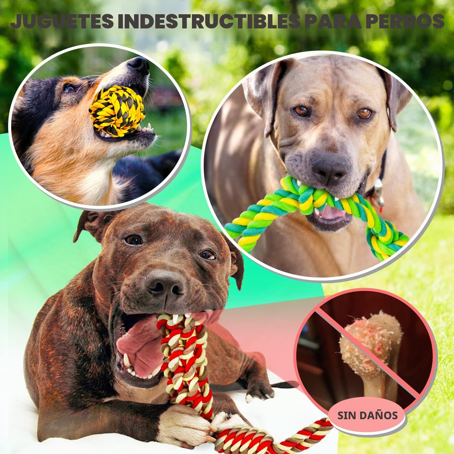 SHARLOVY Juguetes para Masticar Perros XL para masticadores agresivos de Raza Grande, Paquete de 14 Juguetes Resistentes para Perros indestructibles para Masticar agresivos… (14P)