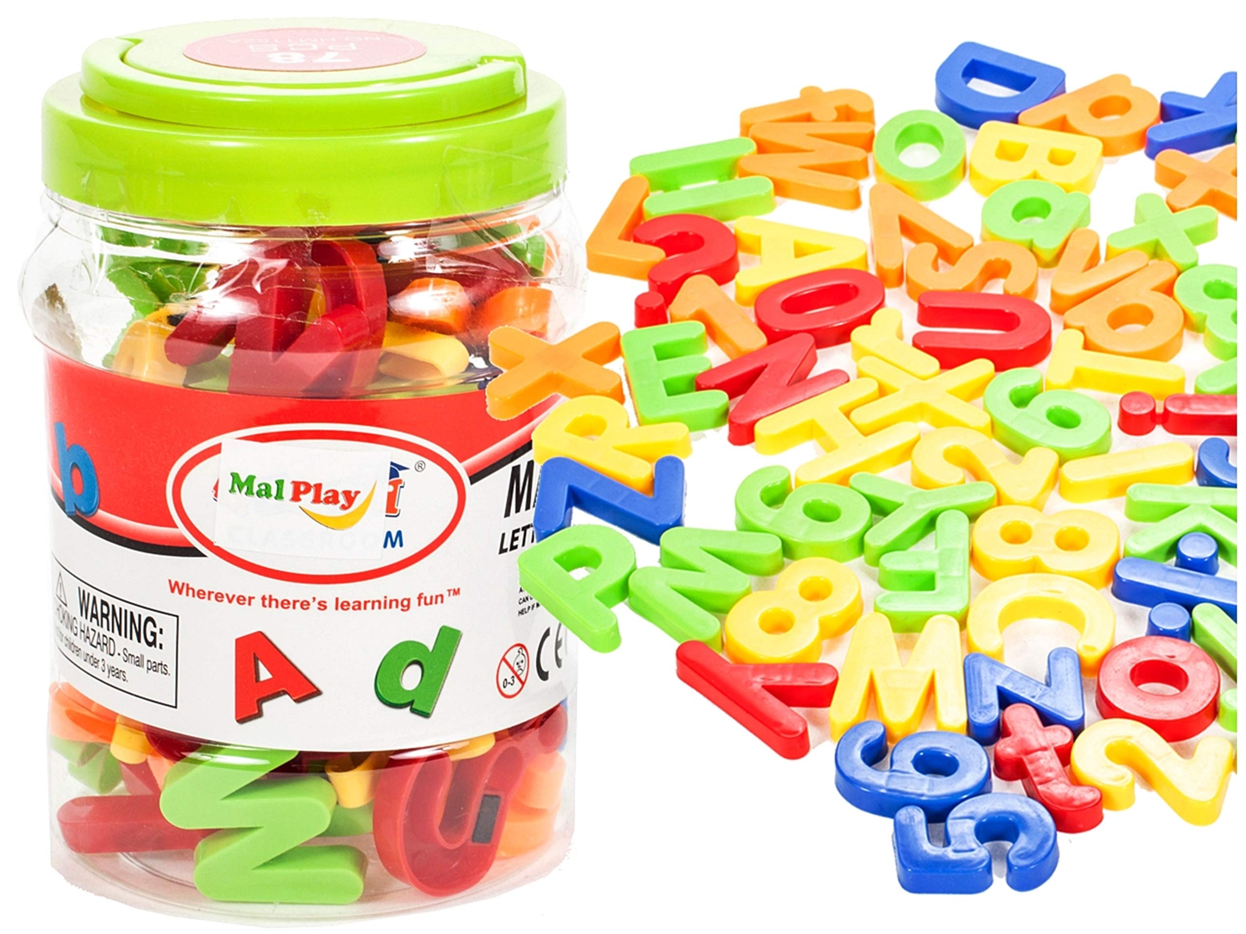 MalPlay 5901924208389 Literki I Cyferki Na Magnes 78 Szt ,wielokolorowy