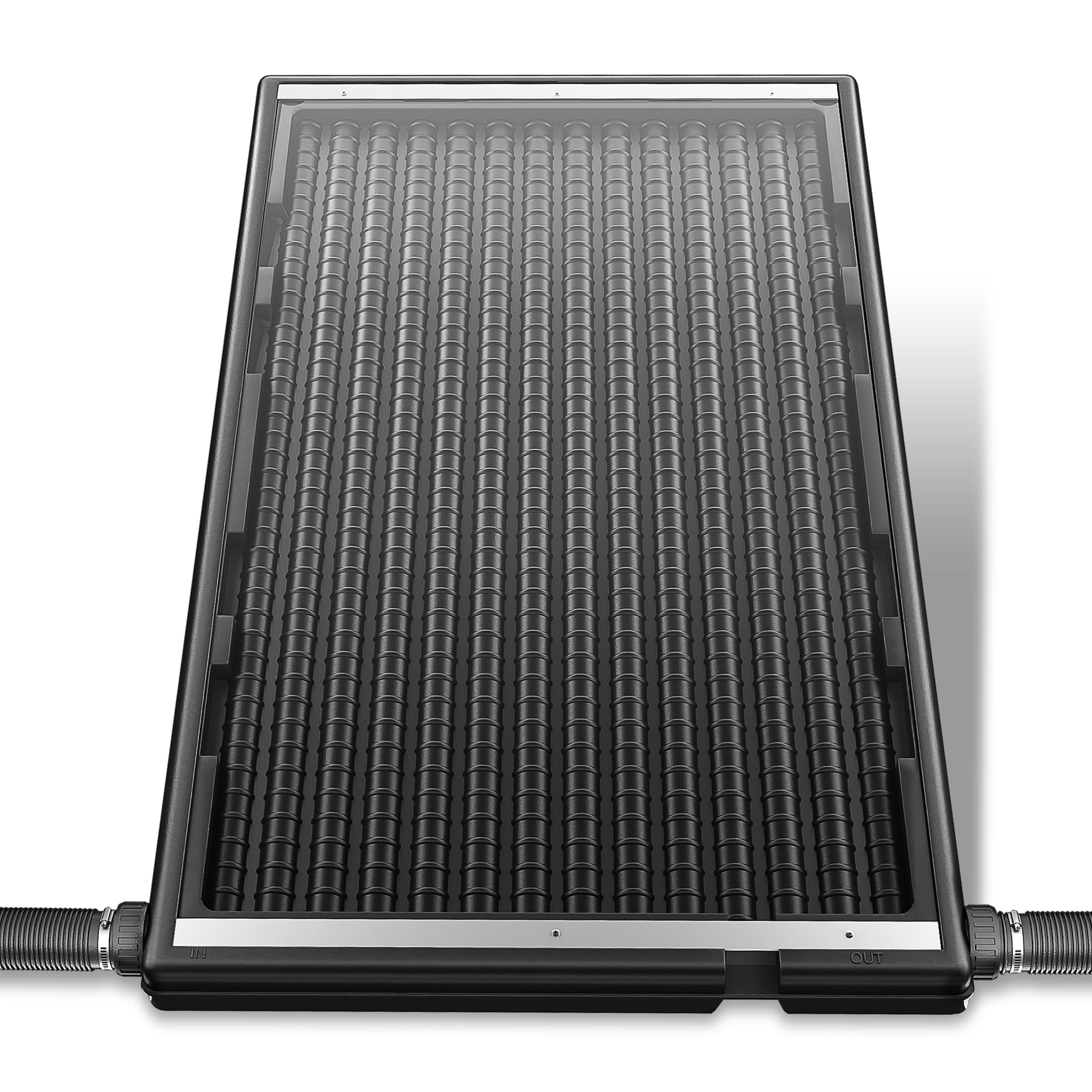 NAIZY Ogrzewanie basenowe, kolektor słoneczny 111 x 66 x 6 cm, system ciepłej wody z drążkiem podporowym i przyłączem Ø 5 cm, ogrzewanie solarne do basenów zewnętrznych
