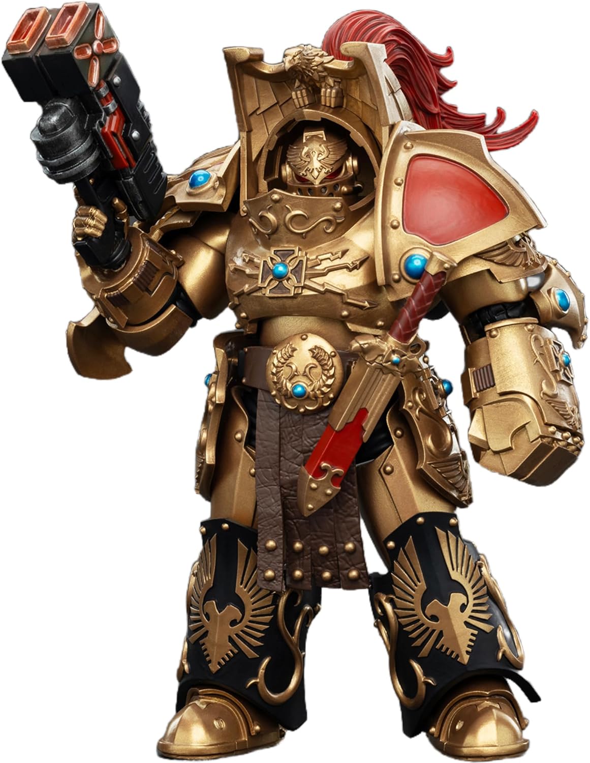 JOYTOY 1/18 Action Figures - Warhammer The Horus Heresy Legio Custodes Aquilon Terminator Squad Aquilon with Twin-Linked Adrathic Destructor - 5‘’,Age 15 and Above