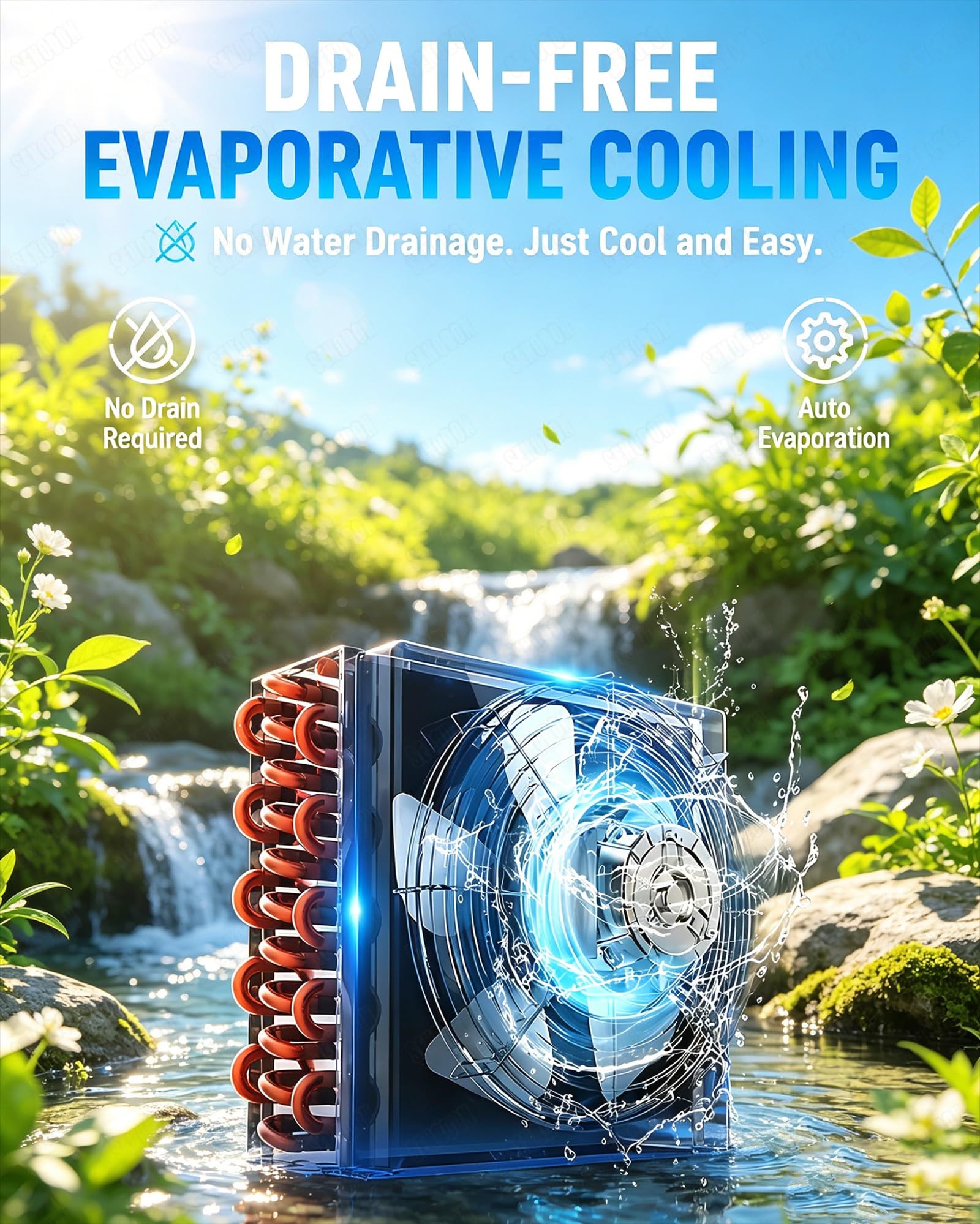 Piccola unità di condizionamento 4 in 1 per campeggio, condizionatore d'aria portatile per camper, 6200 BTU 550W, alimentazione 48V DC/110V/220V AC, dispositivo di raffreddamento compatto