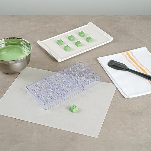 Miniatura 3 de Restaurantware Pastry Tek - Molde moldeador de chocolate de 10.8 x 5.3 pulgadas, 1 molde de caramelo congelable, 24 cavidades con diseño de hoja de