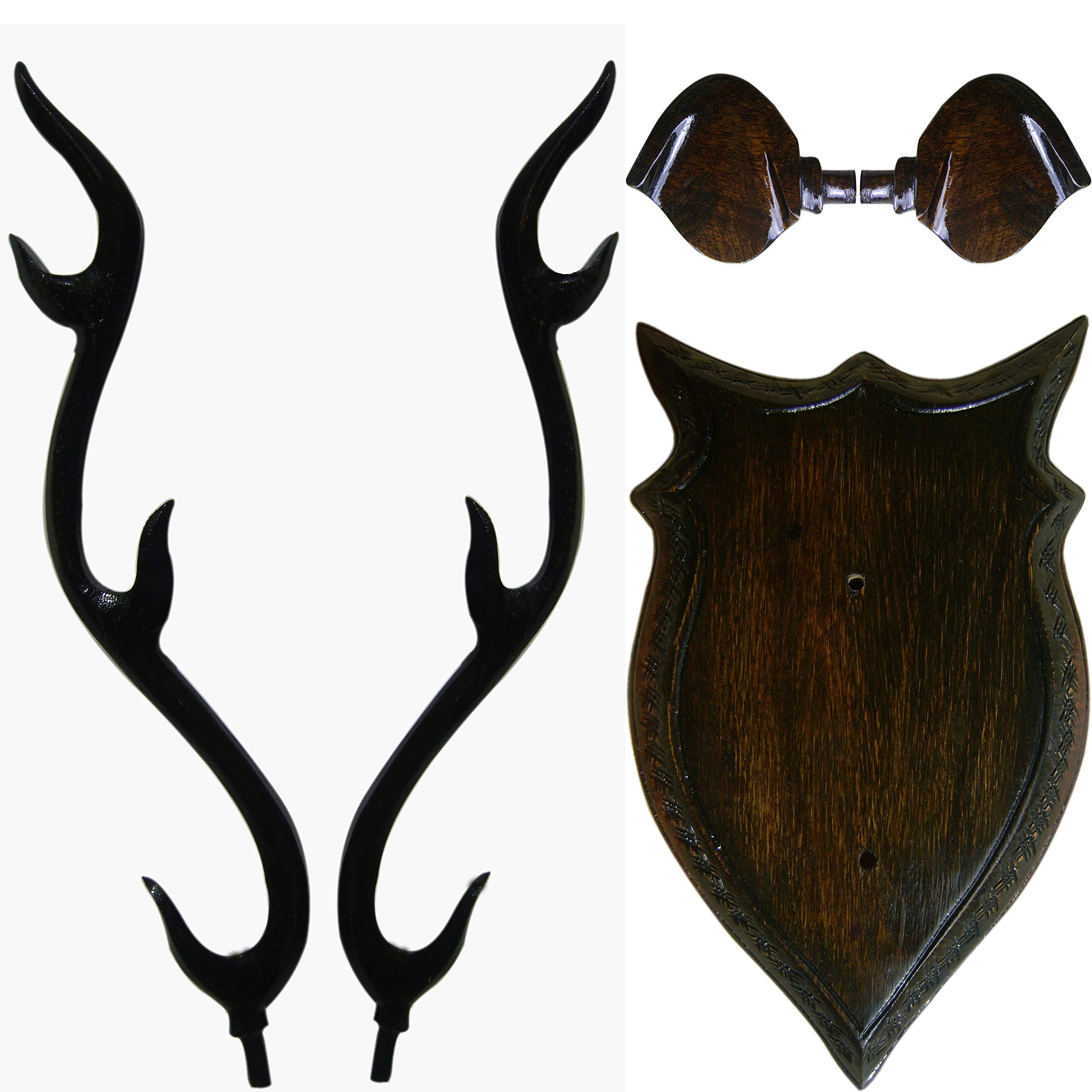 Rustic Deer Head Wall Decor - Handmade Wooden Showpiece -7