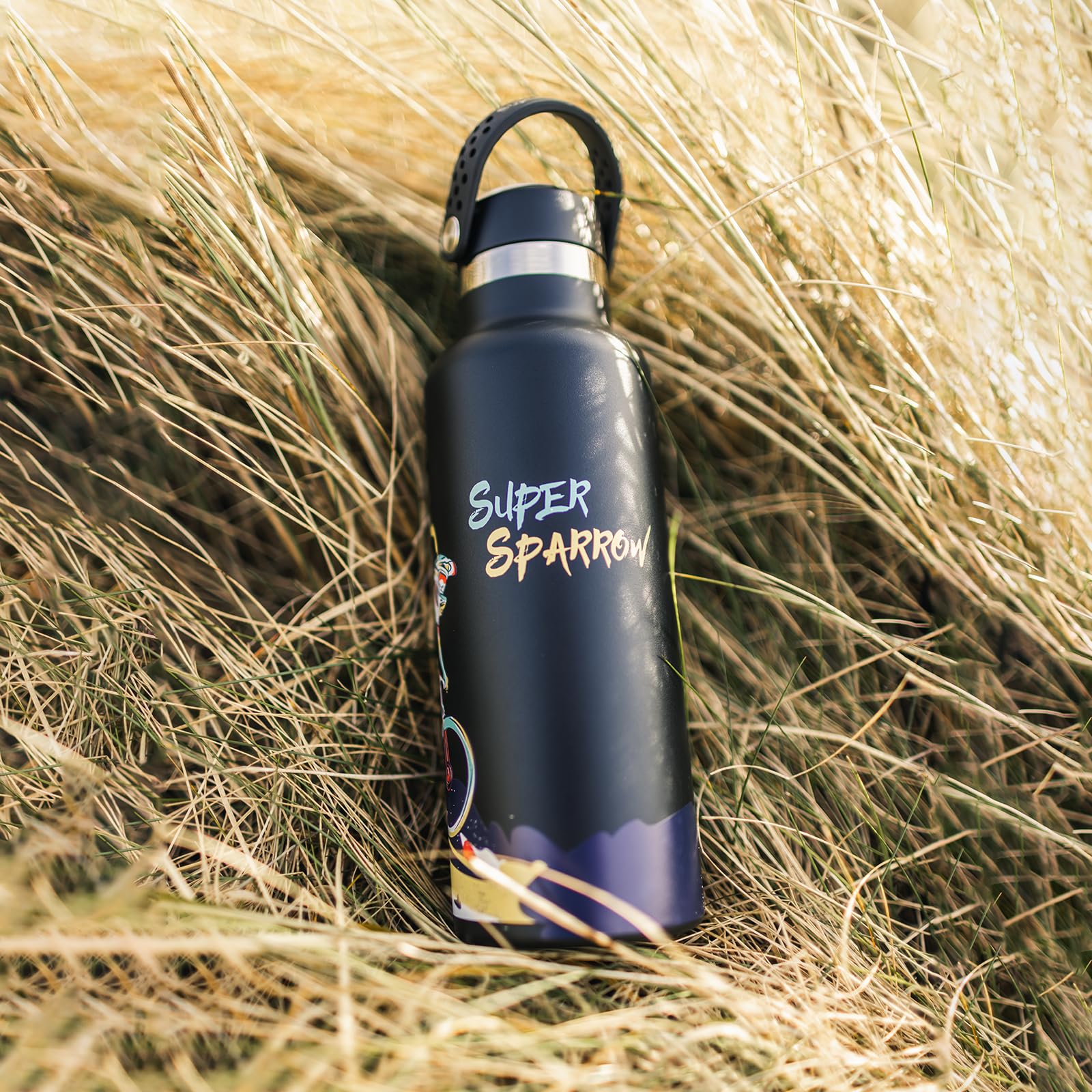 Super Sparrow Borraccia ultraleggera in acciaio inox 18/10-350 ml, 500 ml, 750 ml, borraccia termica in metallo, tappo flessibile standard, senza BPA, per palestra, viaggi, sport