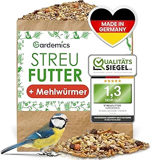 Gardemics Vogelfutter Wildvögel ganzjährig 10 Kg - Mit Mehlwürmern - Premium Protein Wildvogelfutter Ganzjahresfutter für Artenvielfalt im Garten product image