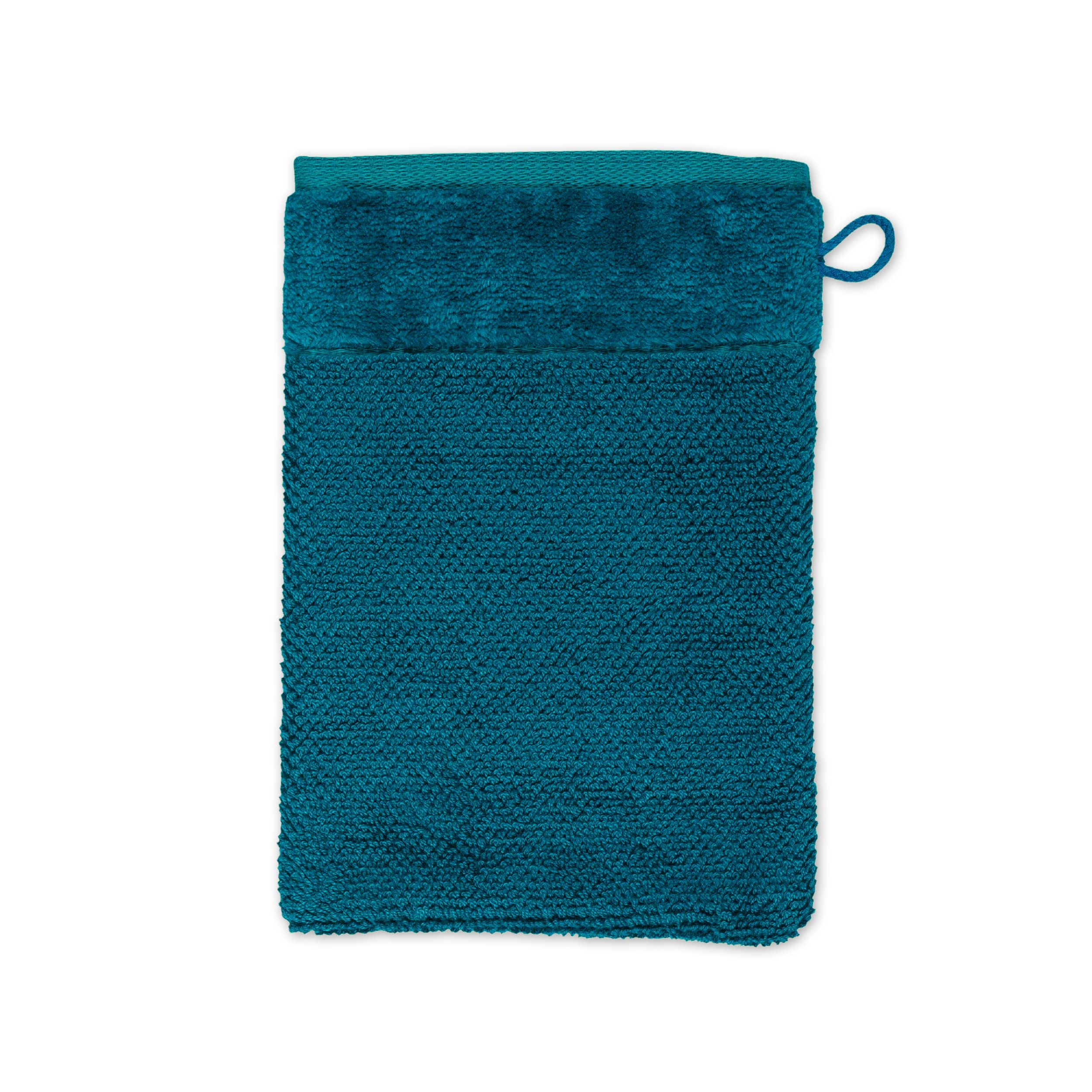 Möve Bamboo Luxe Waschhandschuh 15 x 20 cm aus 60% Baumwolle / 40% Viskose aus Bambus-Zellstoff, deep Lake