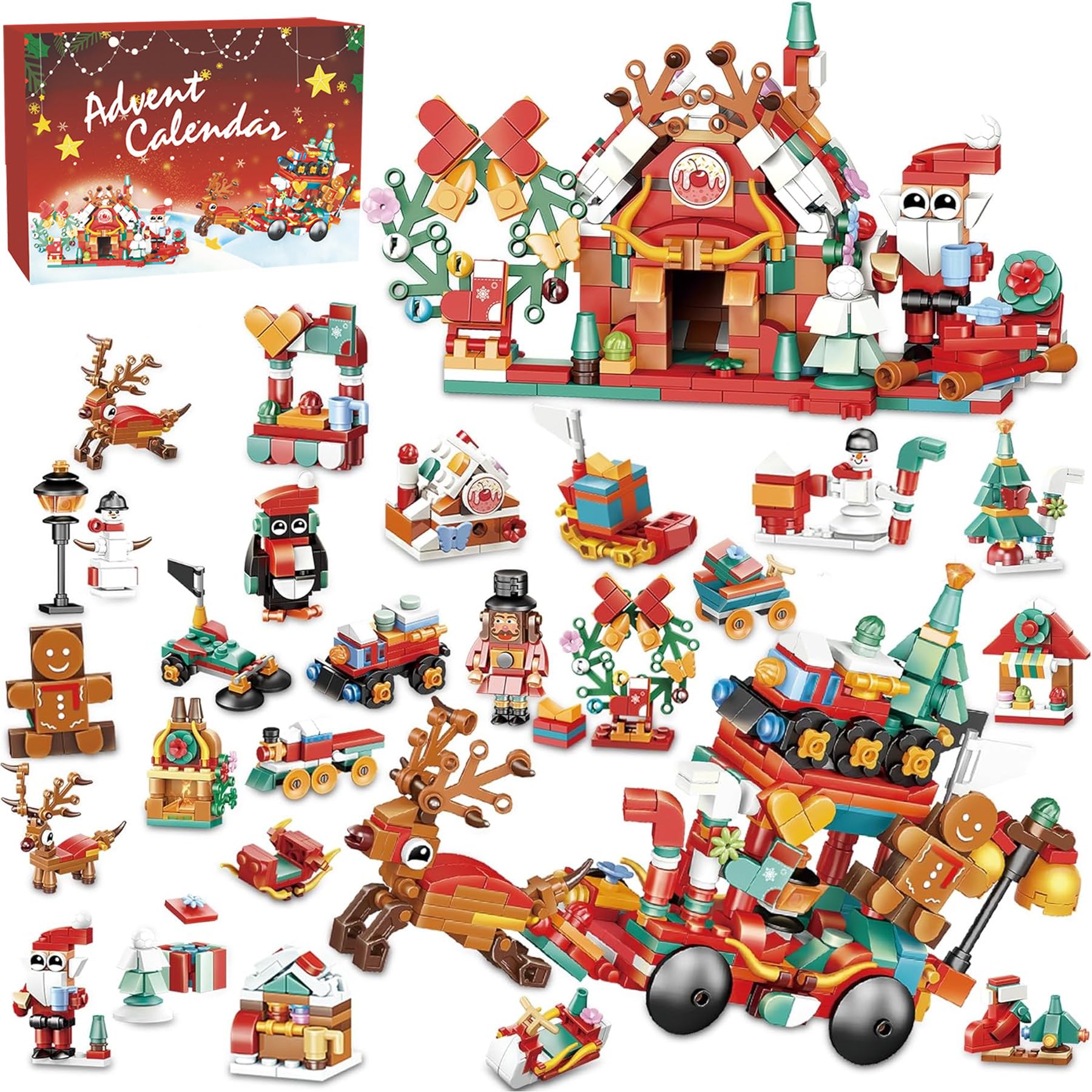 Calendario Adviento con 24 Regalos,Niños Calendario Adviento de Navidad,Incl. Papá Noel, trenes,Regalo de Cuenta Atrás de Navidad para Niños y Niñas (Calle de Navidad) — view 8