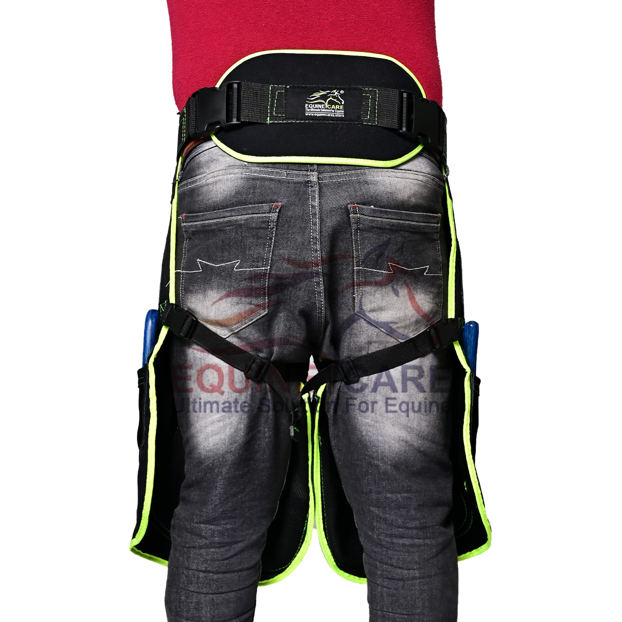 Equine Care Farrier Schürzen, Chaps aus 100 % Wildleder, Segeltuch, atmungsaktives Netzfutter, für Damen, 59 cm