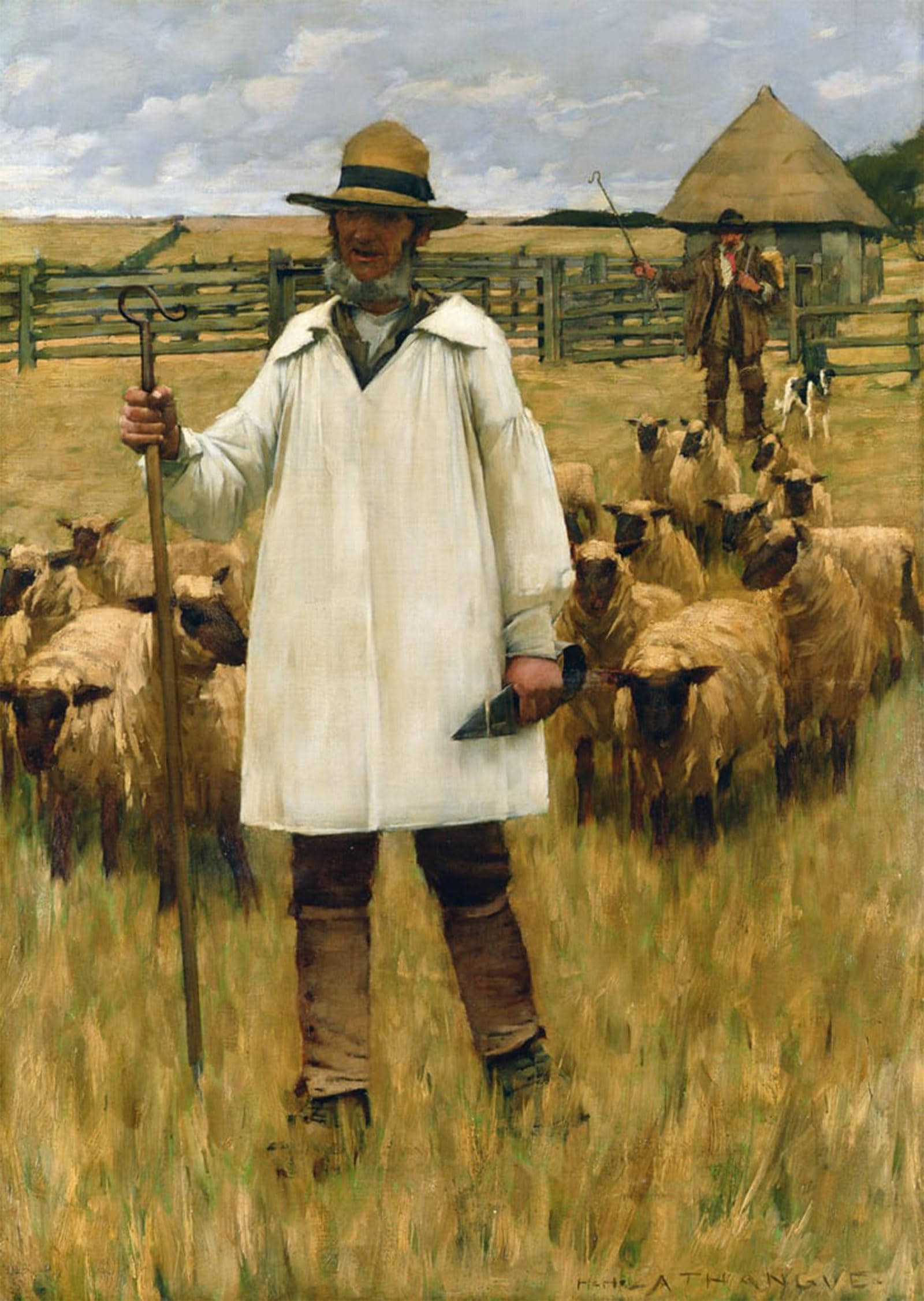 SERENDIPITP Vintage Wall Art Canvas Nordic Poster Canvas Print Picture the Shepherd by Henry Herbert La Thangue Wall Art Poster for Home Decor 60x90cm