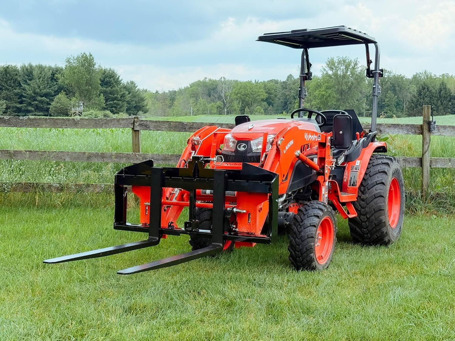 GWT VersaForks – Dual-Mount Tractor Pallet Forks for Front-End Loader & 3-Point Hitch | 2″ Receiver, Chain Hooks, Weight Rack, Gooseneck Hitch Mount (Black, 48" SSQA)