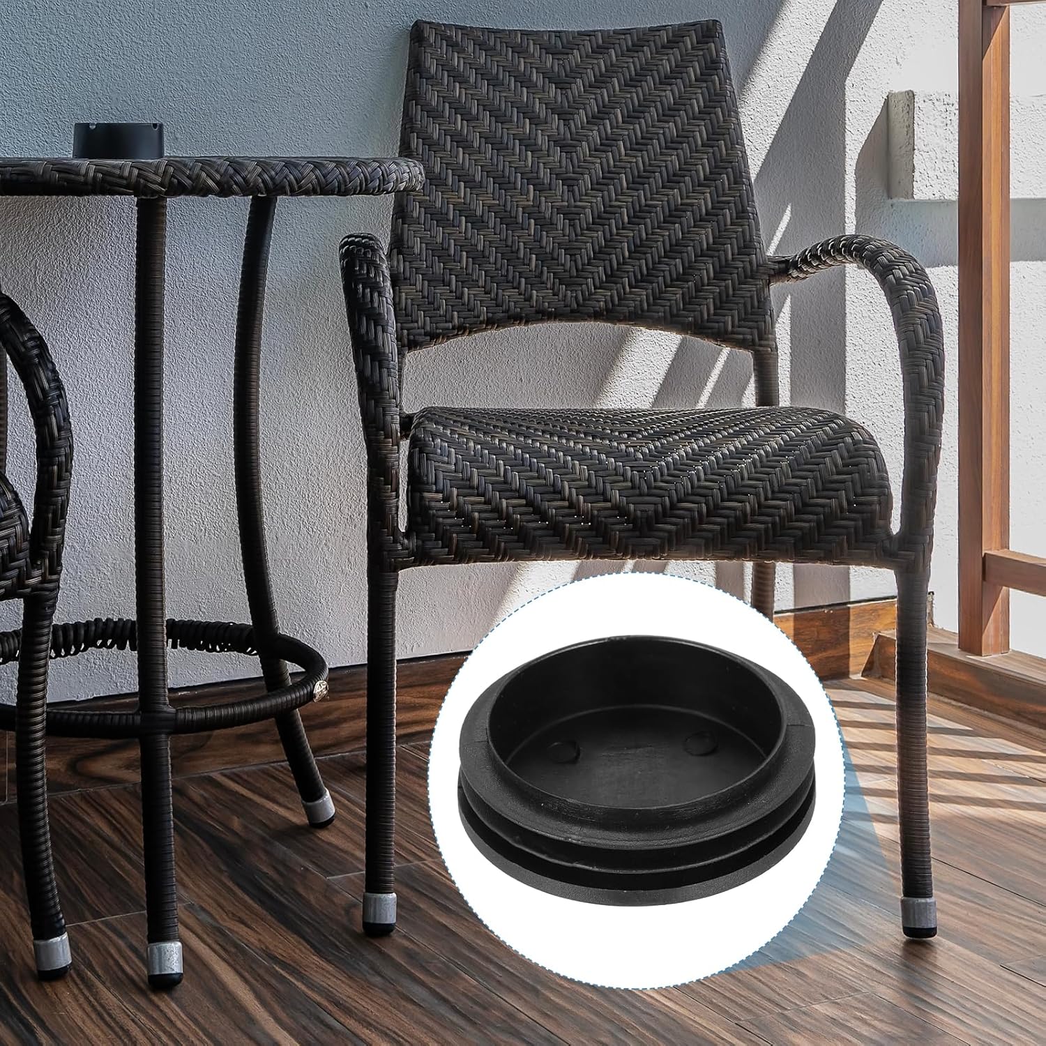 Pack of 10 Plastic Cover Plugs, 62 x 63 x 17 mm, Blanking Plugs, End Caps, Round for Locking Holes, Furniture, Cabinets, Black