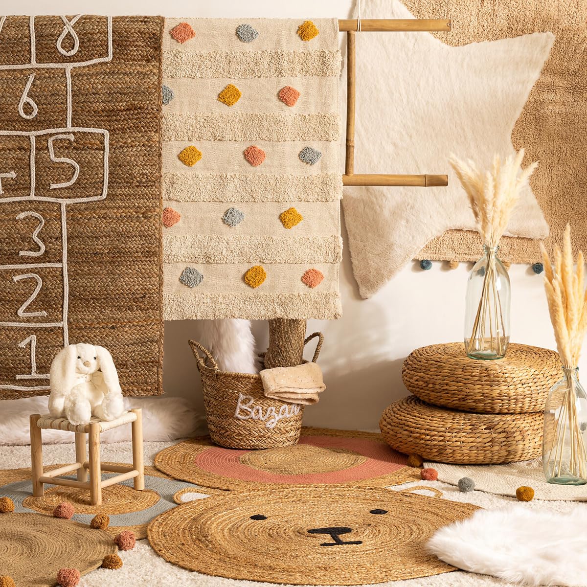 Atmosphera - Alfombra Infantil - algodón empenachado - 120x170 cm