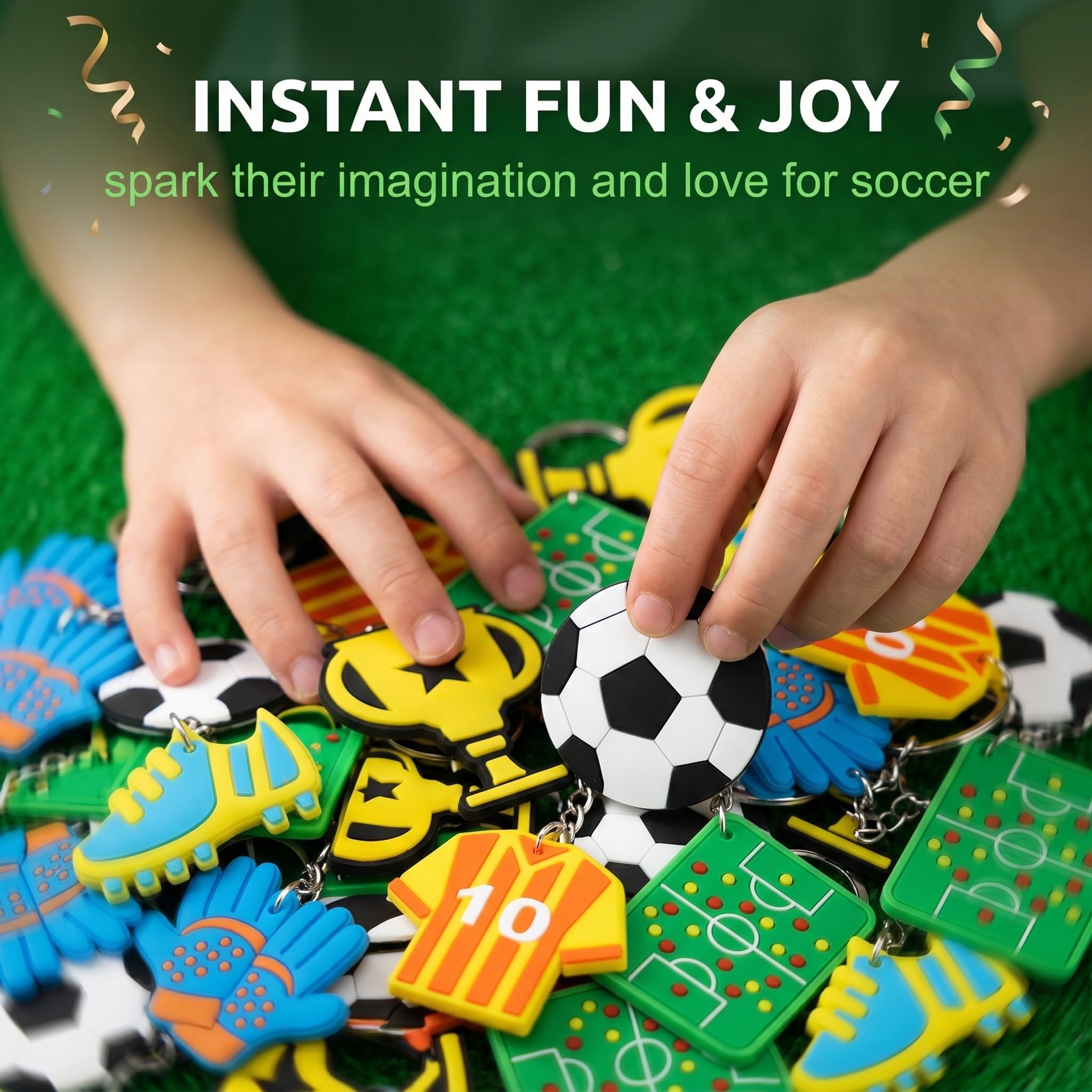 12 Pezzi Portachiavi Calcio per Bambini, Gadget Calcio e Portachiavi Pallone da Calcio in Silicone, Regalini Fine Festa Compleanno e Decorazione Zaino per Ragazzi e Ragazze