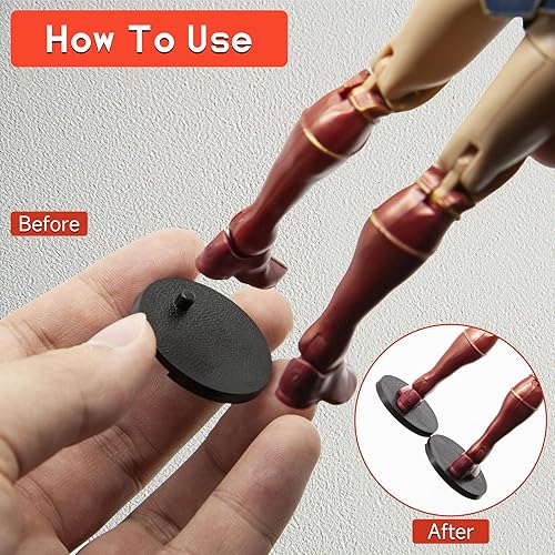 Miniatura 4 de SIXPOINTS 70 piezas de base redonda de plástico negro para figuras, soporte de 6 pulgadas compatible con figuras de juguete 112 Marvel LegendsDCGI