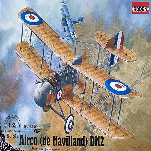 Roden Airco DH-2 - Kit de modelo de avión con empujador biplano